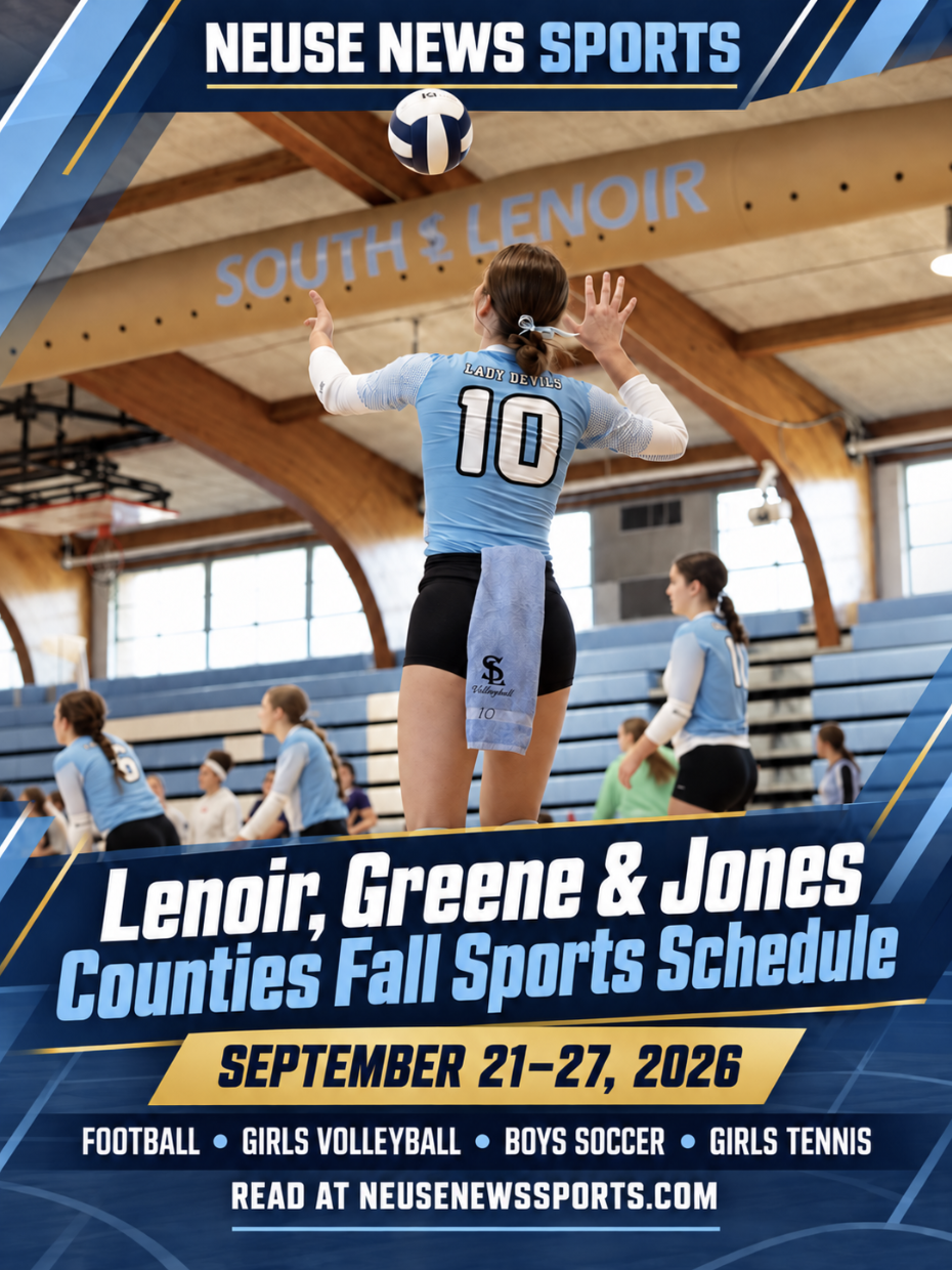 NNS Lenoir, Greene and Jones Counties Fall Sports Schedule: September 21–27, 2026