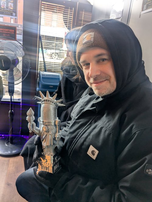 A LIBBY winner with the trophy