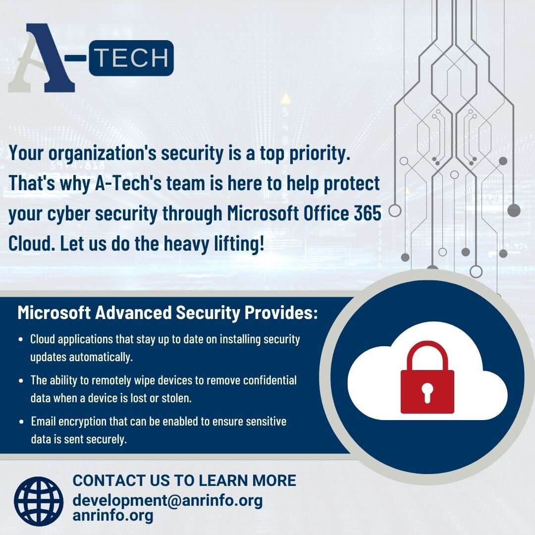 A-Tech is here to help your organization integrate Microsoft Office 365 Cloud! Reach out to us now for details on the enhanced security and additional advantages that Microsoft Office 365 Cloud offers your organization! 

Call 724-431-3663 or email d