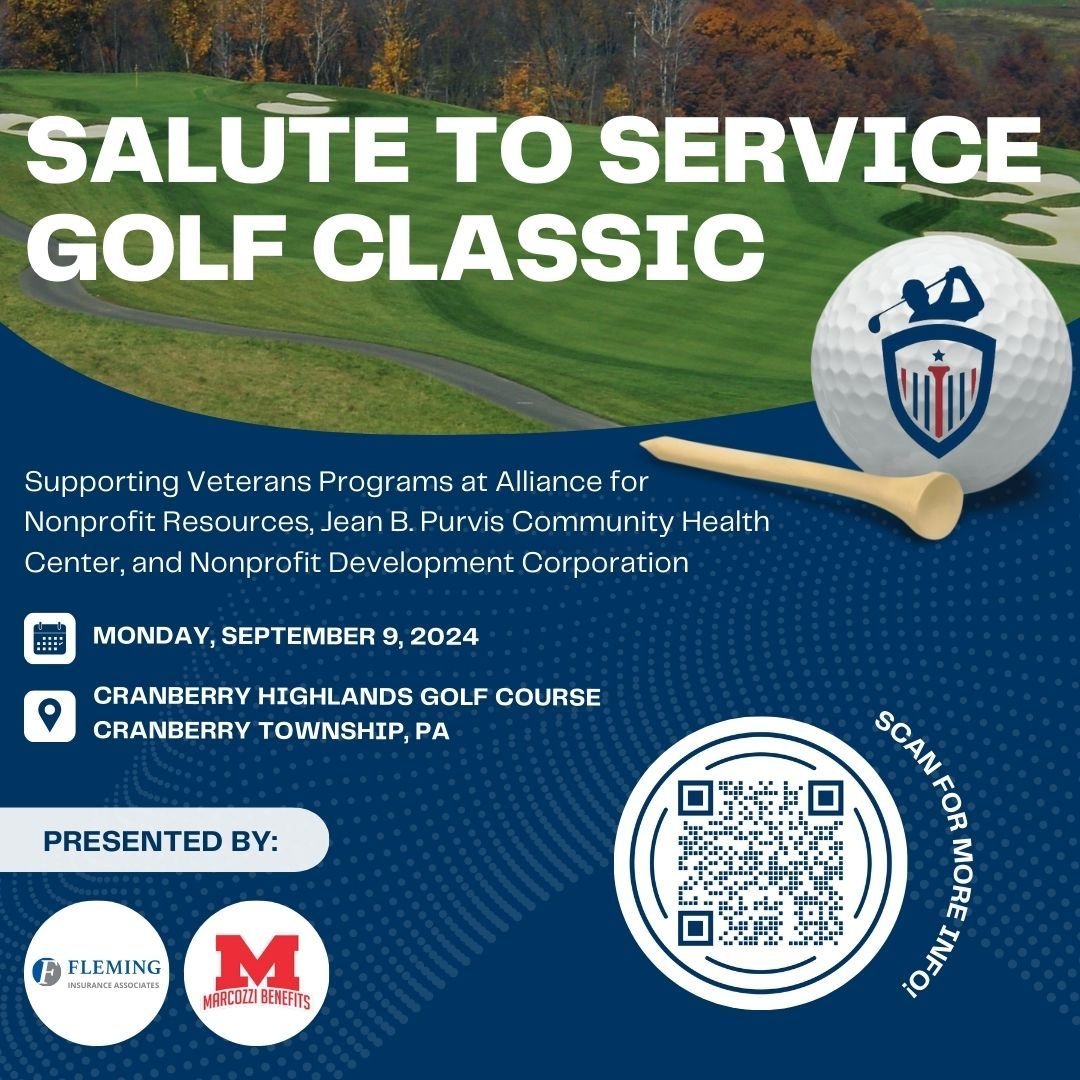 Lace up your golf shoes because we are less than six months away from the very first Salute to Service Golf Classic, brought to you by Alliance for Nonprofit Resources (ANR), Jean B. Purvis Community Health Center (CHC), and Nonprofit Development Cor