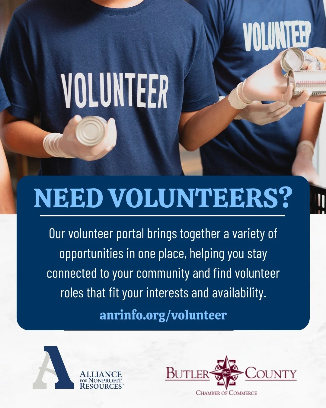 ANR and the @lovebutlercountypa have launched a new volunteer portal!

Nonprofits looking for volunteers can submit their opportunities for us to share on the portal and help connect with those ready to lend a hand.

Submit your volunteer opportuniti