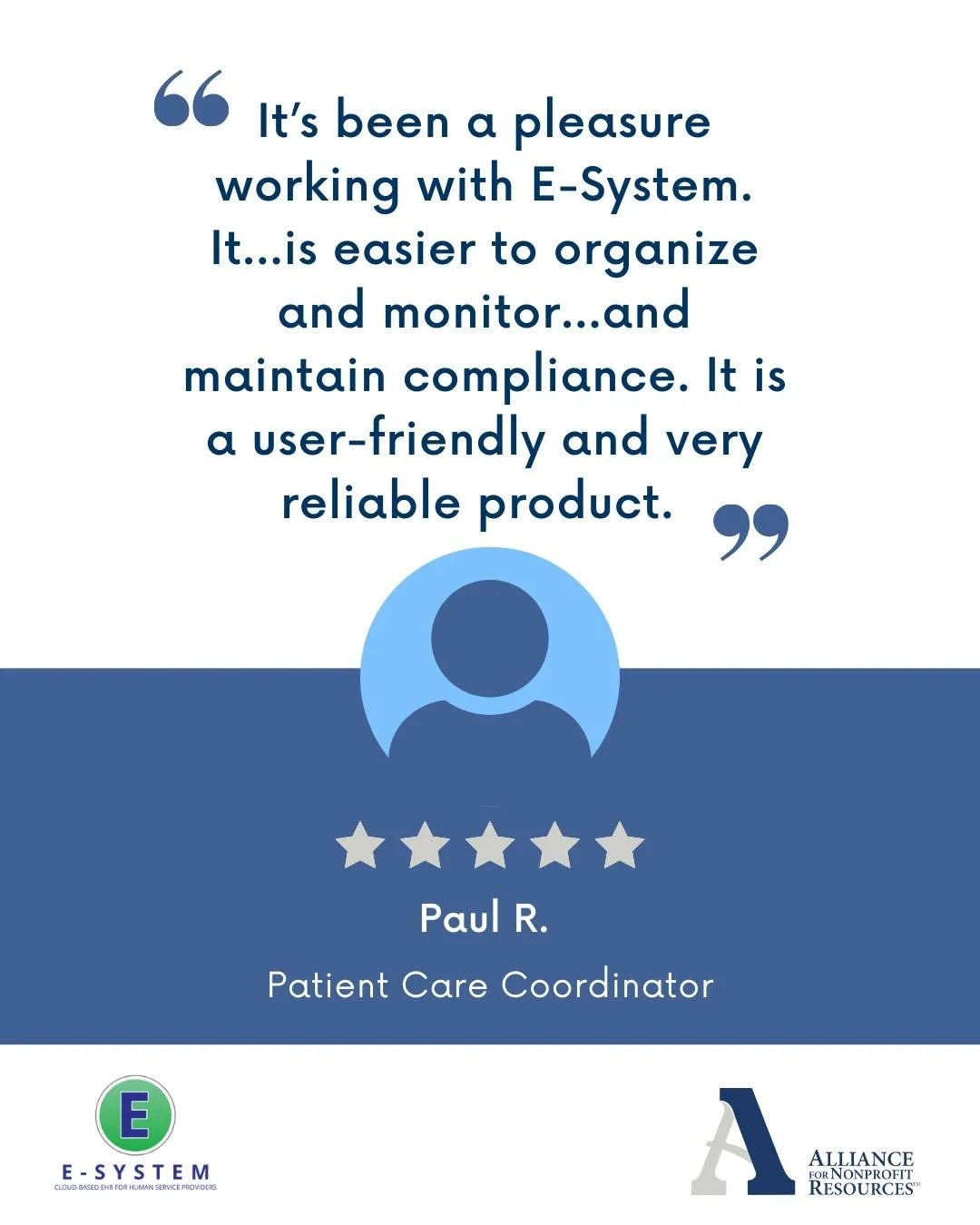 We love hearing how E-System is making a difference, and we're excited to help more organizations achieve the same!

Want to learn more about E-System? Contact us today:
development@anrinfo.org | 724-431-3663 | www.anrinfo.org

Your Mission Is Our Mi