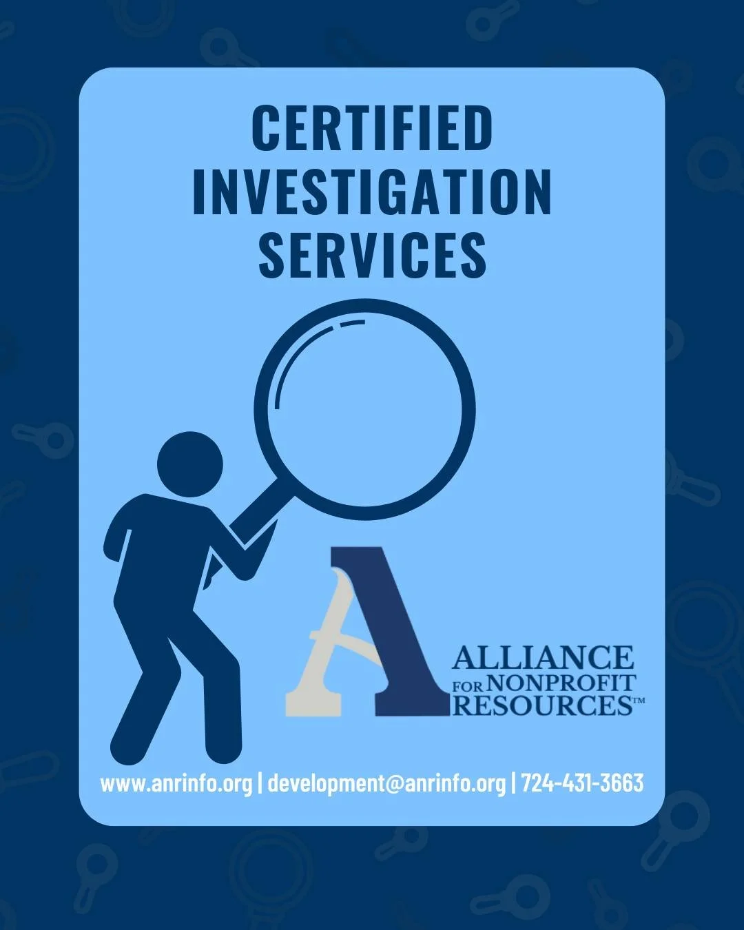 ANR&rsquo;s Certified Investigation Services is here to help! Our investigators ensure that those with intellectual disabilities are protected. ANR can serve as both a primary and backup provider. 

For more information on CIS, please visit anrinfo.o