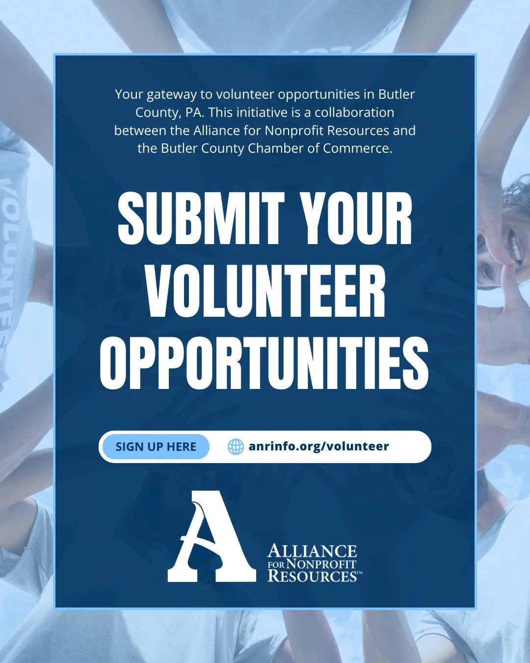 Butler County nonprofits looking for volunteers can now use our new volunteer portal, created by ANR and the Butler County Chamber of Commerce. The portal connects nonprofits with prospective volunteers and makes it easy to share current opportunitie