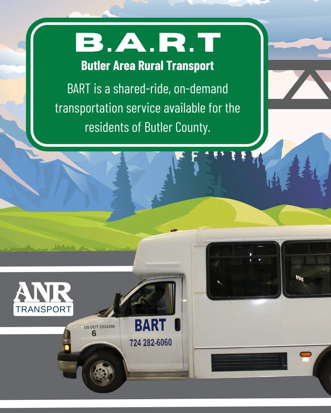 Butler Area Rural Transportation and ANR Transport offer shared ride services to residents in Butler County. Pre-registration is required. 

For more information on BART and other ANR Transportation programs, visit anrinfo.org/anr-transport-bart. 

-