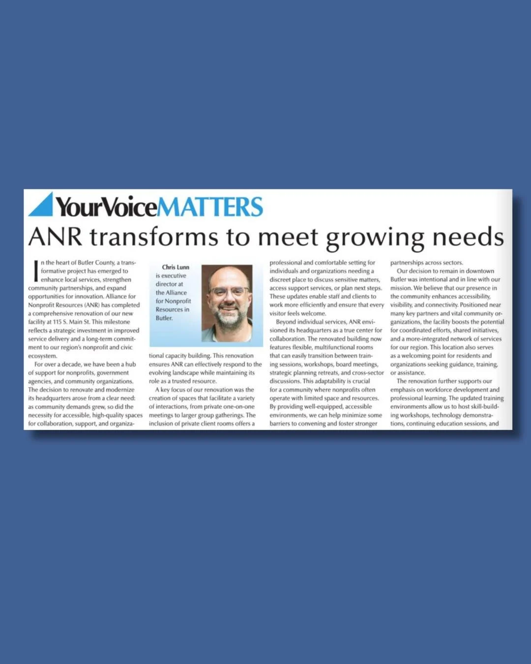 &ldquo;ANR envisioned its headquarters as a true center for collaboration &hellip; By providing a space for collective problem solving, we are working to enhance the region&rsquo;s capacity to adapt, innovate, and deliver high quality programs.&rdquo