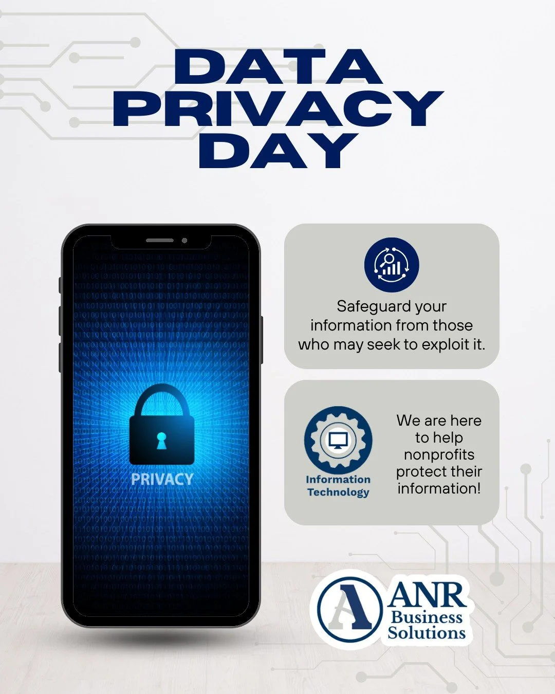 Today is Data Privacy Day!

ANR&rsquo;s IT department provides specialized data protection and cybersecurity solutions to safeguard sensitive information for nonprofit organizations. Learn more at anrinfo.org

---
Alliance for Nonprofit Resources (AN