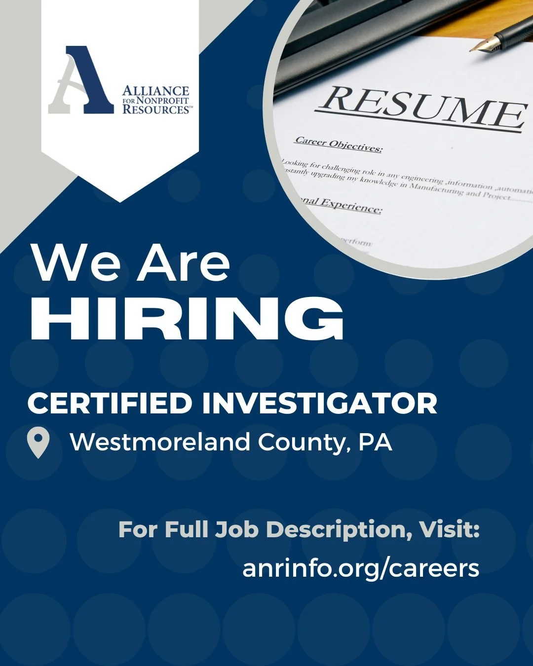 ANR is hiring a dedicated, professional, and self-motivated individual looking to make a difference as a Certified Investigator in Westmoreland County, PA. This role will conduct community-based investigations into allegations of abuse or harm involv