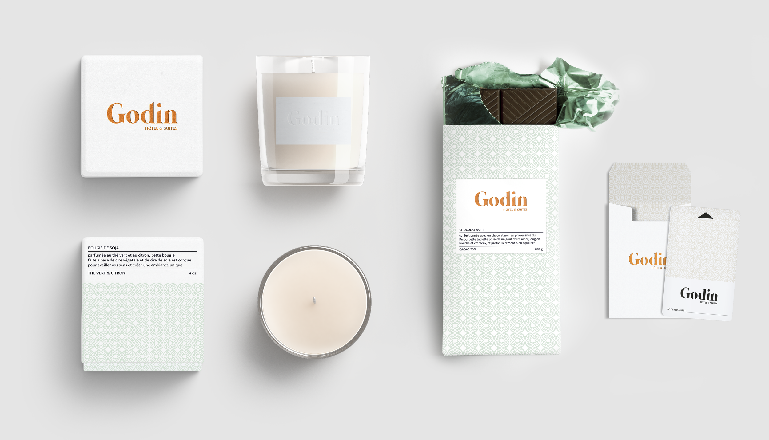 Godin Candle, Chocolate and Room Card