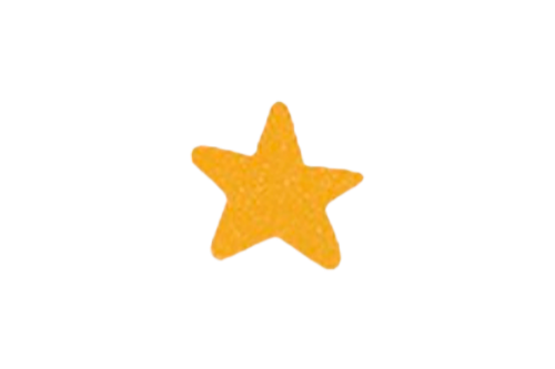 Close-up of a yellow star-shaped cookie with a bite taken out of the upper right side.