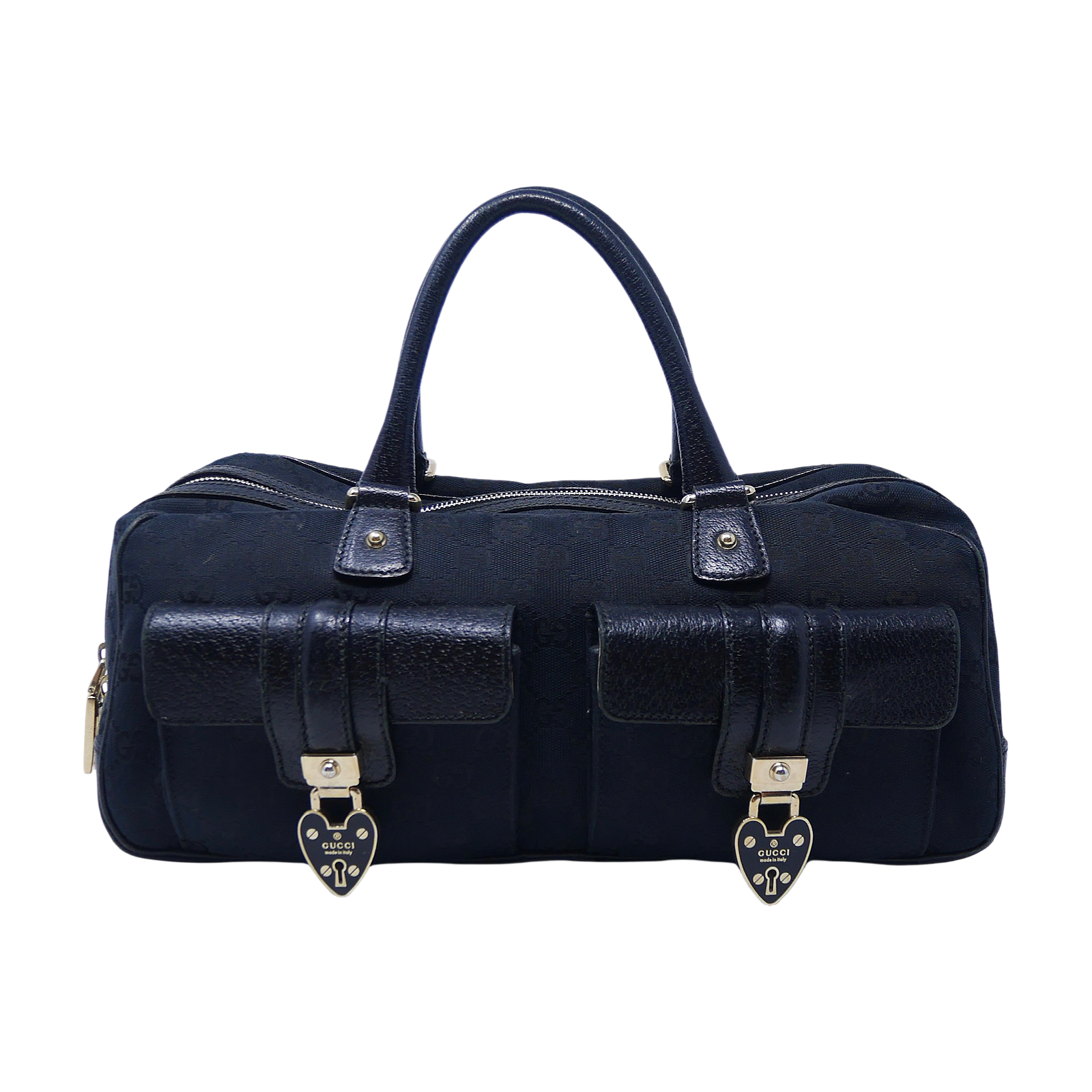 Gucci GG Canvas Heart Lock Shoulder Bag