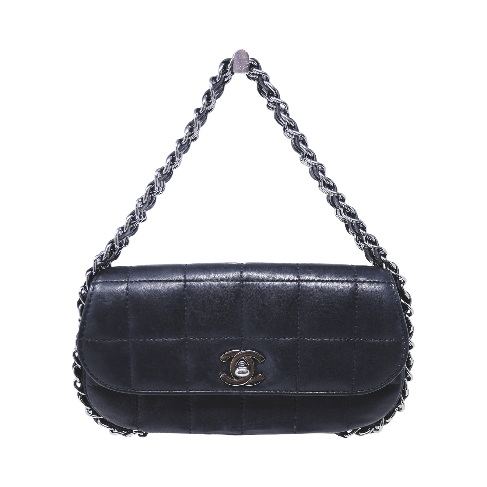 Chanel Triple Chain Chocolate Bar Flap Bag