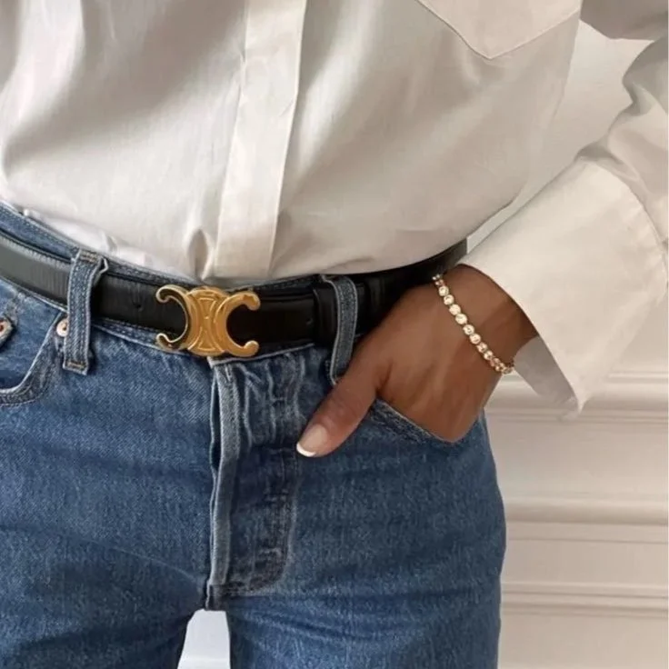 Celine Triomphe Leather Belt