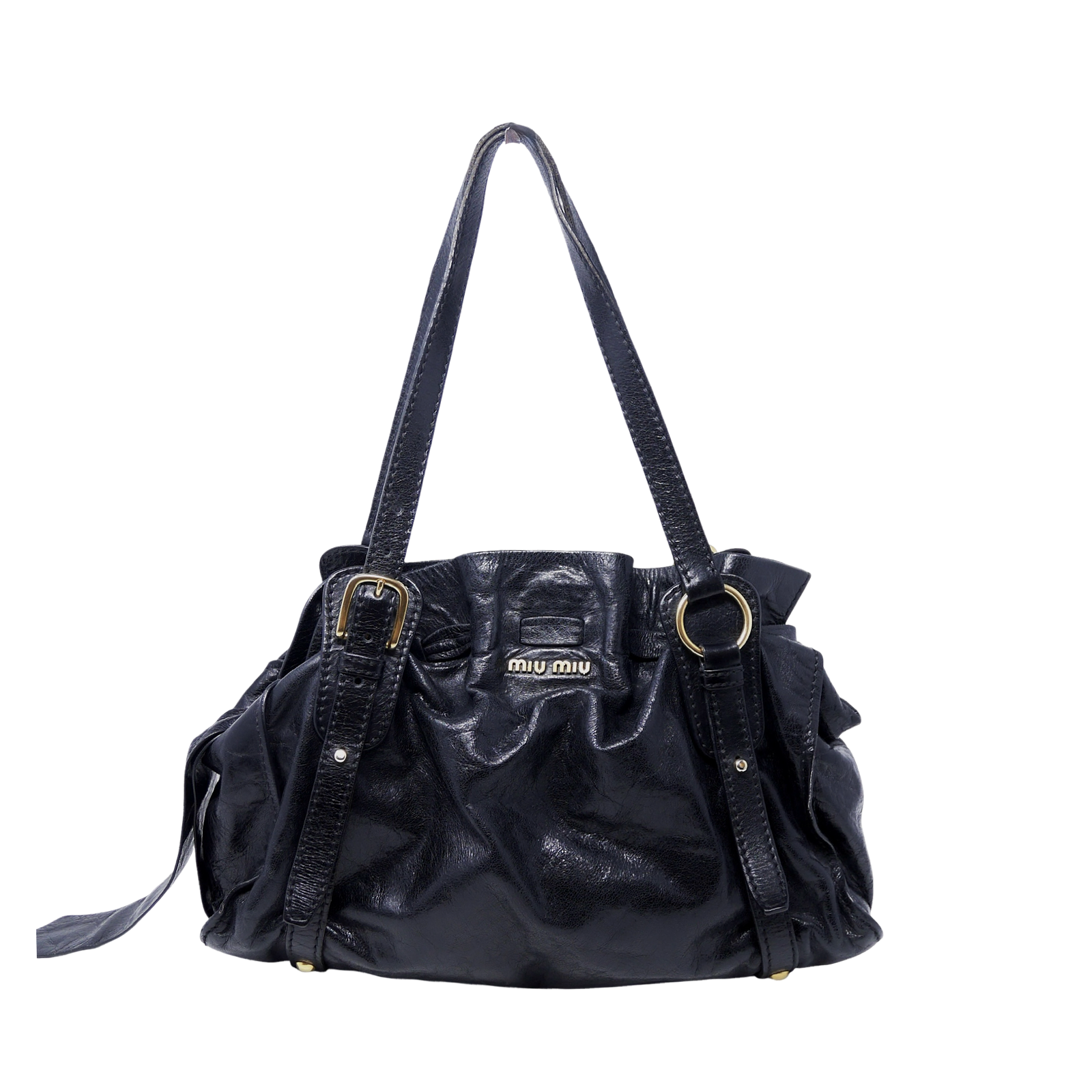 Miu Miu Vitello Lux Peggy Bow Tote