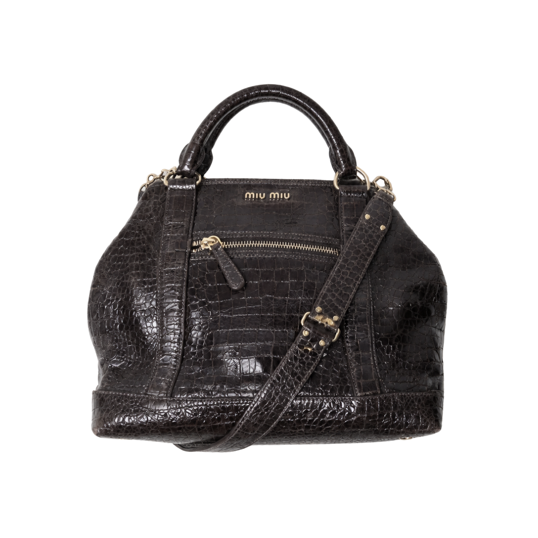 Miu Miu Croc-Embossed Bag