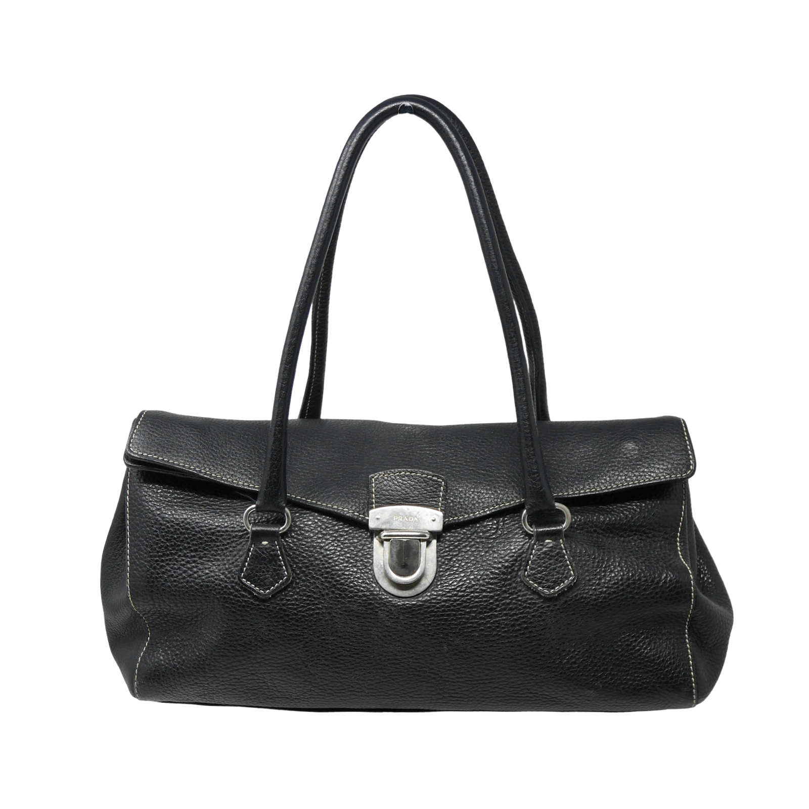 Prada Cervo Leather Tote Bag