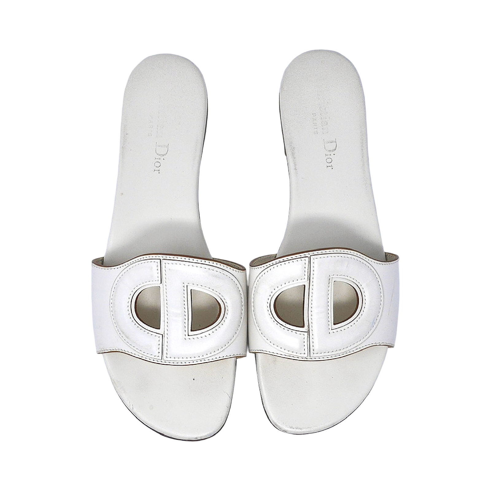 Christian Dior D-Logo Leather Slides