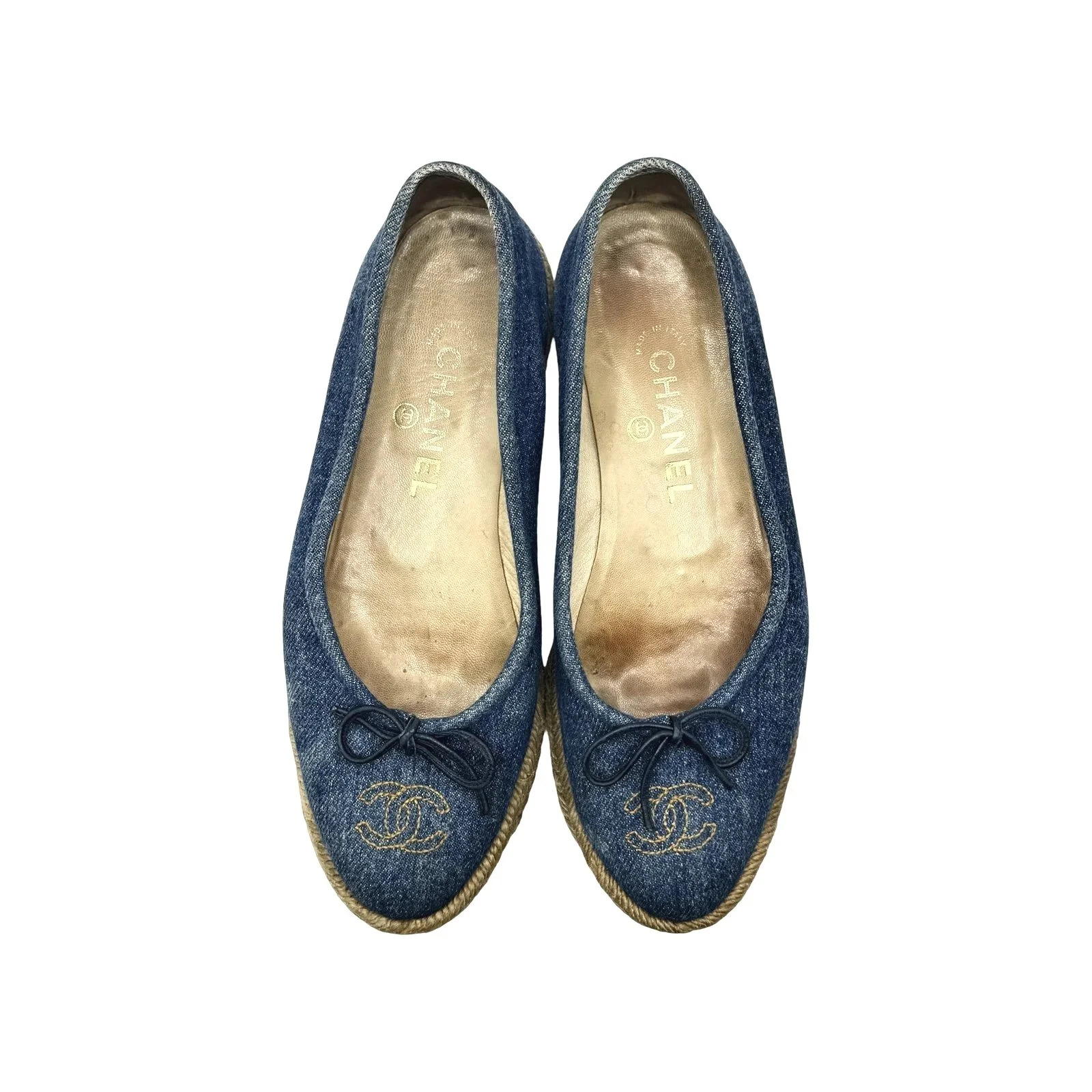 Chanel Denim Espadrille Ballet Flats