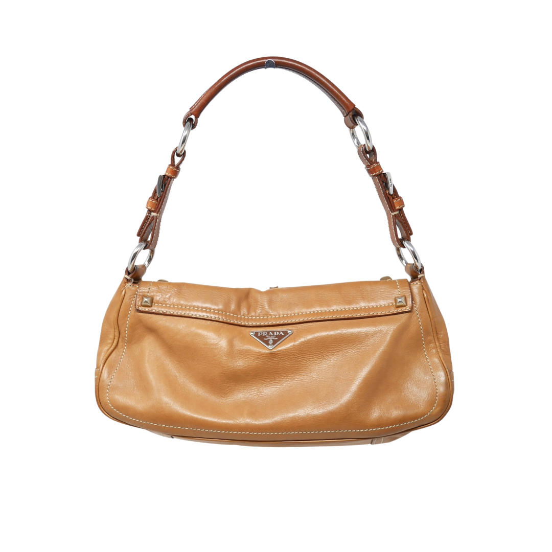 Prada Calf Borchie Shoulder Bag