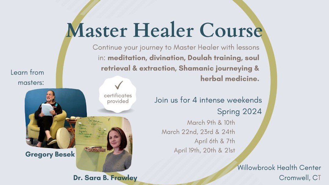 Healing Skills Workshop💆&zwj;♀️ starting March 9th. Join us for these 4 weekends as we learn the arts of divination, soul retrieval &amp; extraction, shamanic journeying and basic herbology. Great for #therapist, #massagetherapist, #chiropractor, #l
