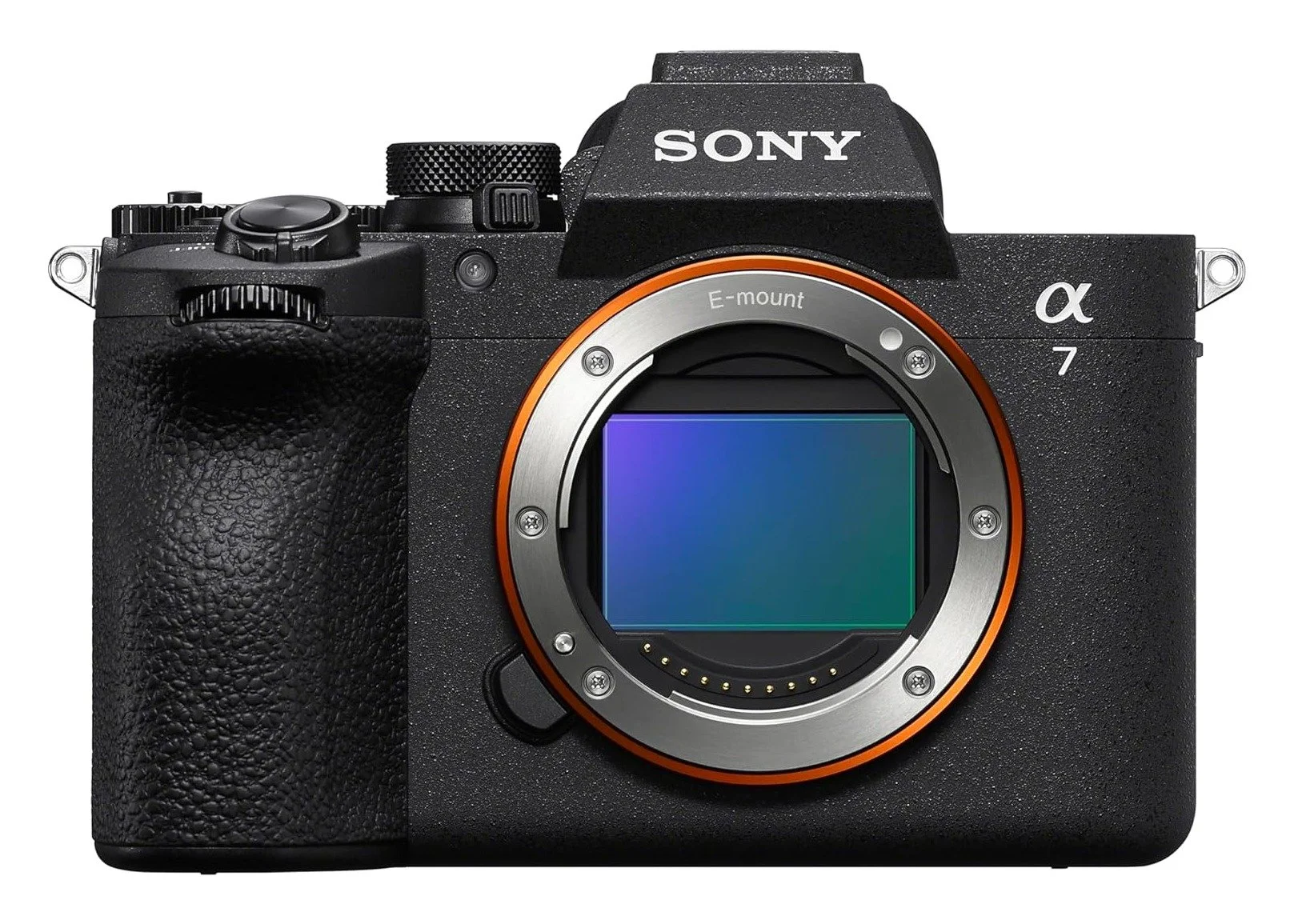 Sony a7 V full-frame mirrorless camera body, front view.