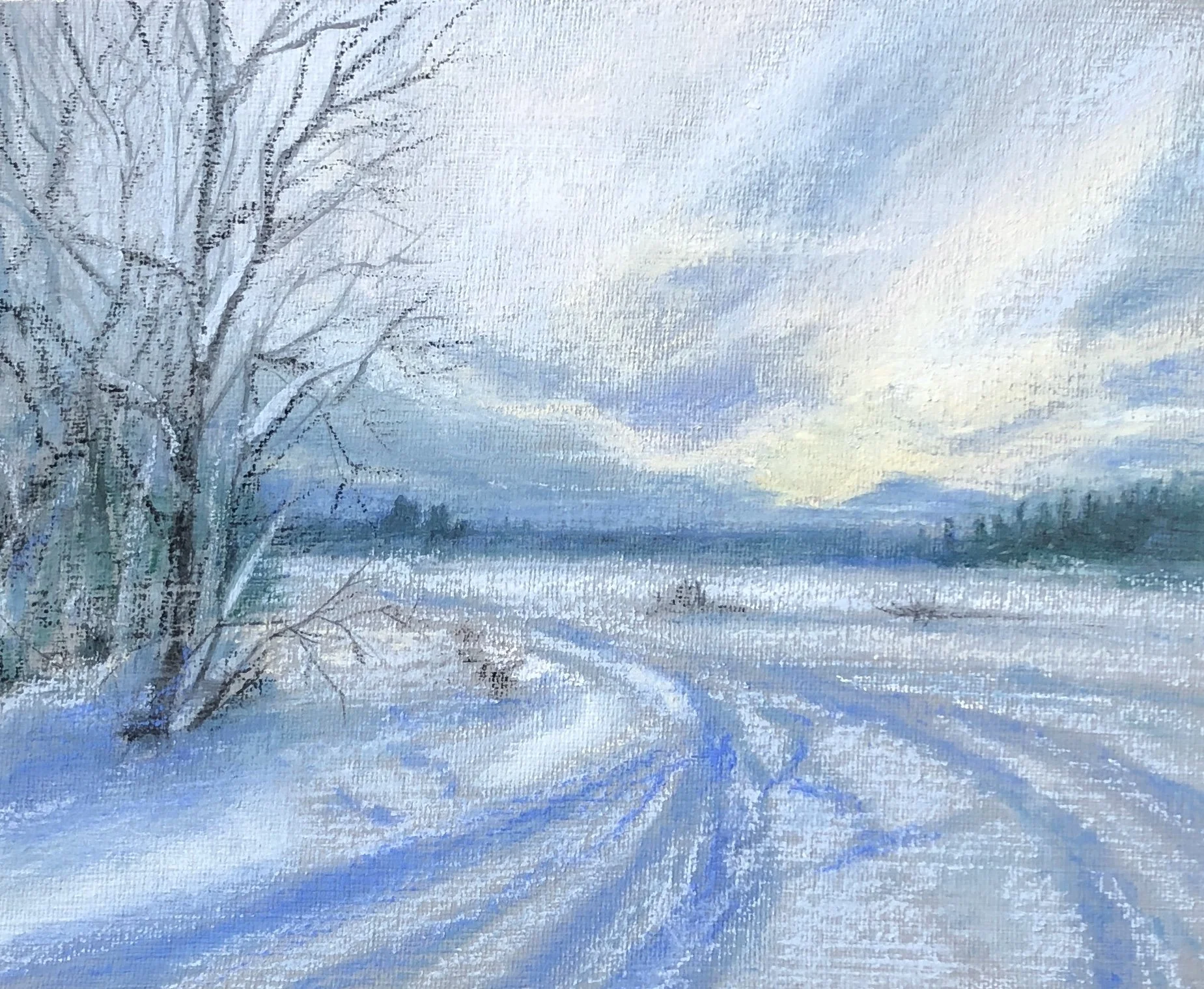 January Freeze, 2019
22 x 18 cm, pastel on board