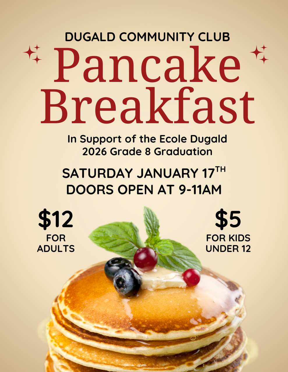 Pancake Breakfast for EDS Grade 8 grads