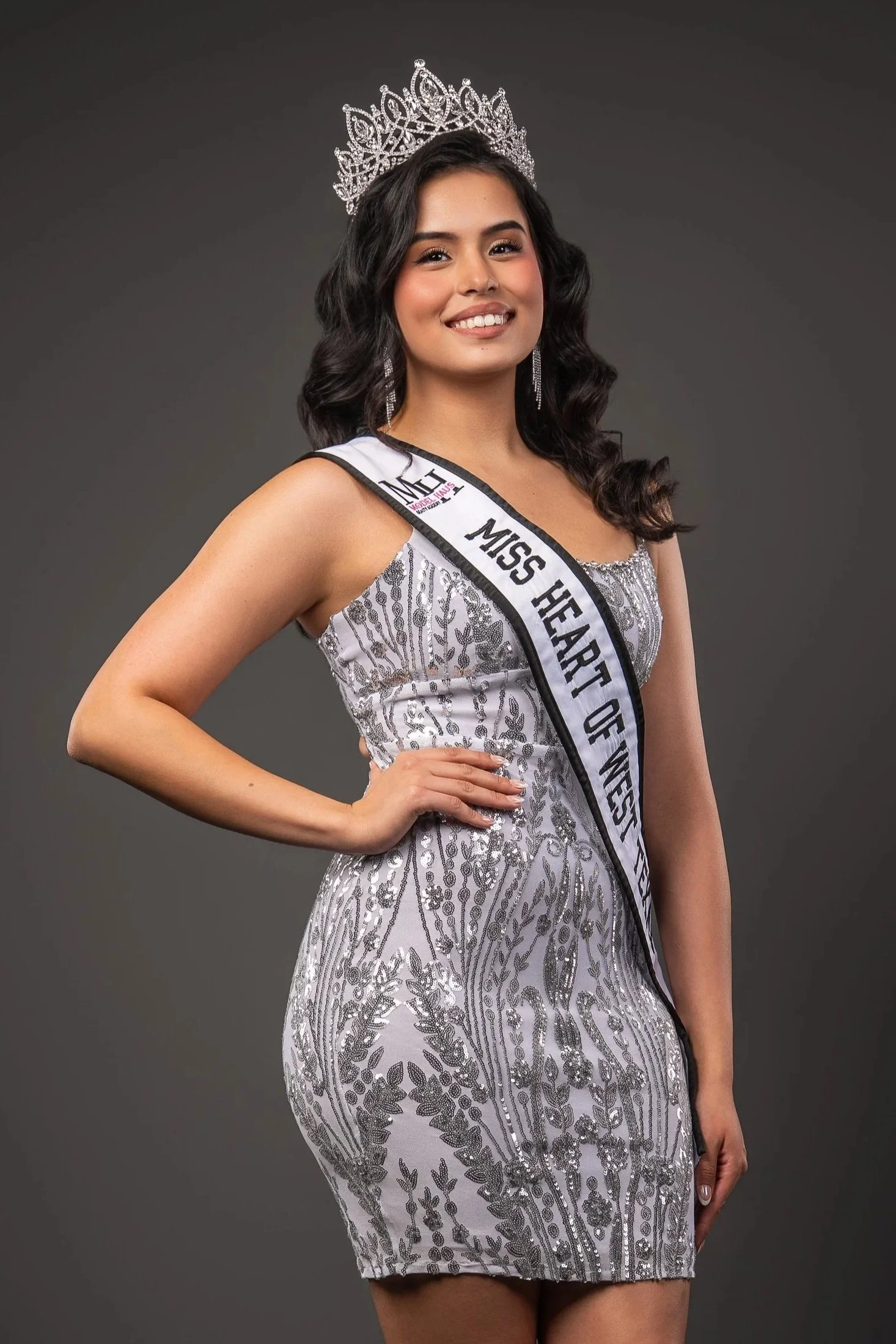 Beauty queen wearing a dress