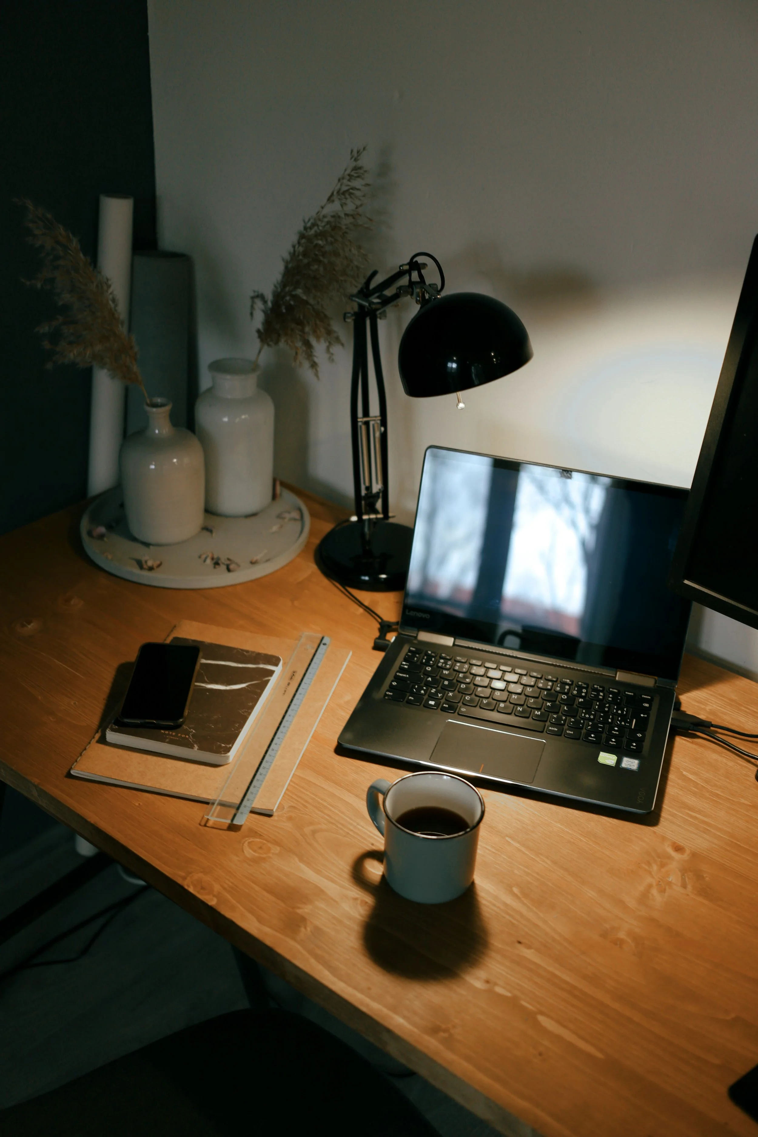 laptop pad and coffee