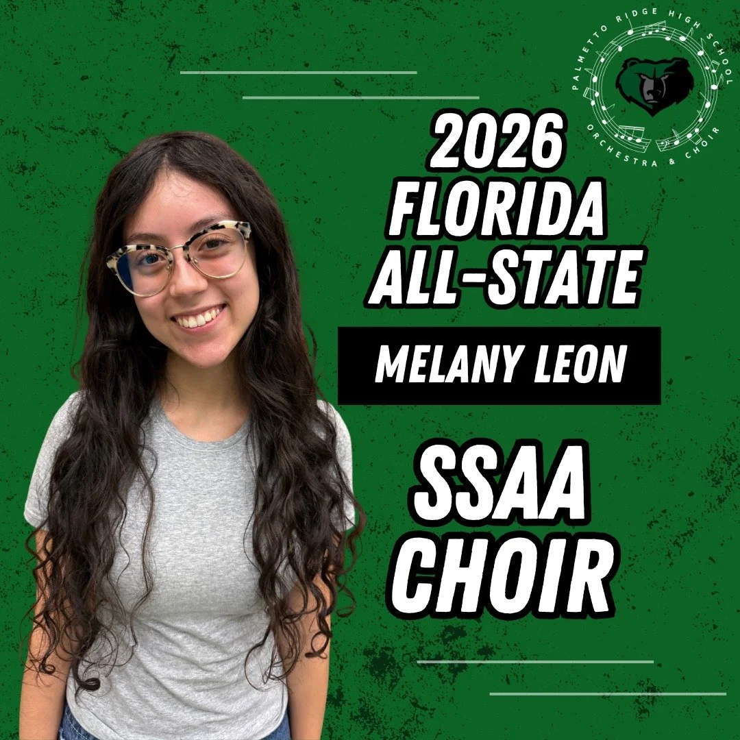 As we head into Thanksgiving break, we want to highlight two outstanding accomplishments from our music program.

Congratulations to Melany Leon and Luna Canovas (see other post) on being accepted into the 2026 Florida All-State Festival. This is one