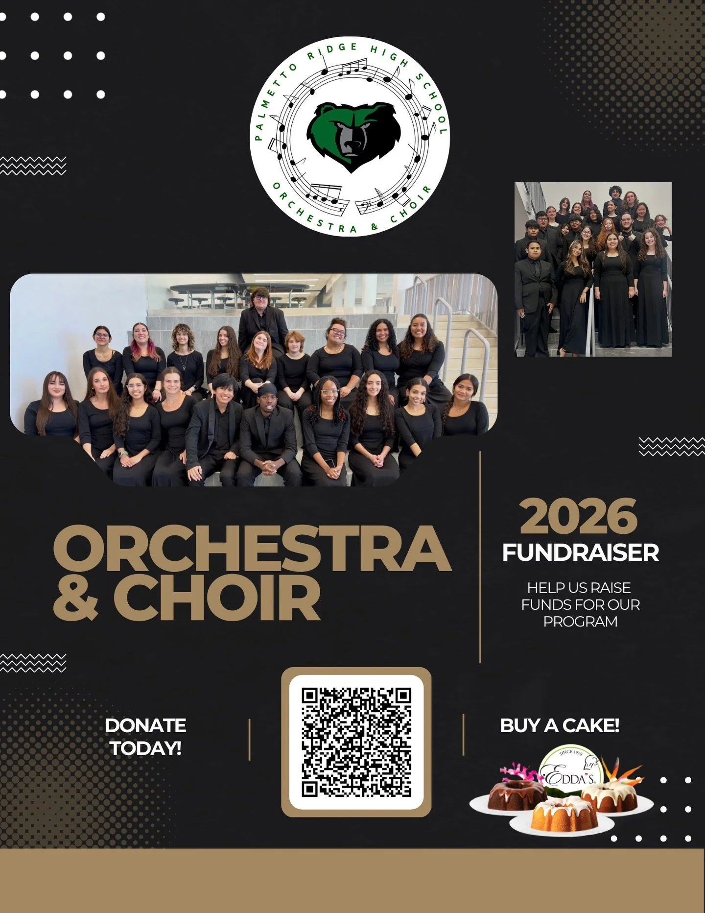 The Orchestra and Choir are selling Edda&rsquo;s world famous Bundt Cakes currently for our final fundraiser of the year! Make sure to see an orchestra &amp; choir student to place your orders today!! Bundt Cakes are $20 each!