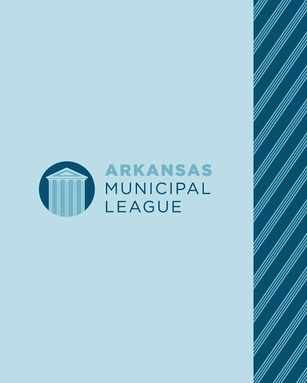 Recent rebrand for the Arkansas Municipal League, which included mini brands for their four civic programs: Municipal Health, Municipal Law, Municipal Vehicle and Property, and Municipal Workers Comp. For many years, the AML brand had consisted mainl