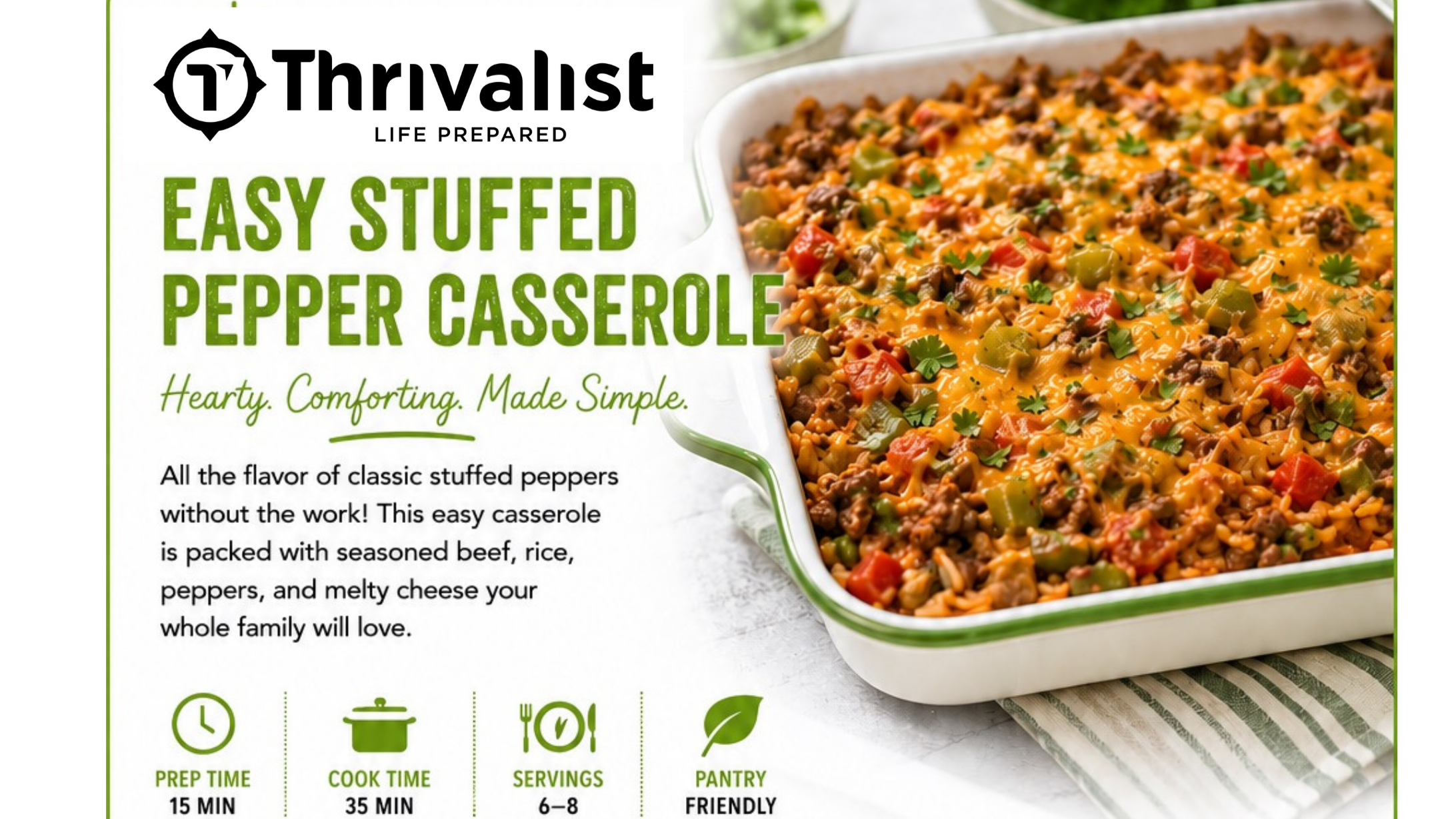 Easy Stuffed Pepper Casserole