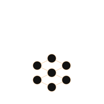 Diagram of interconnected circles forming a molecular structure