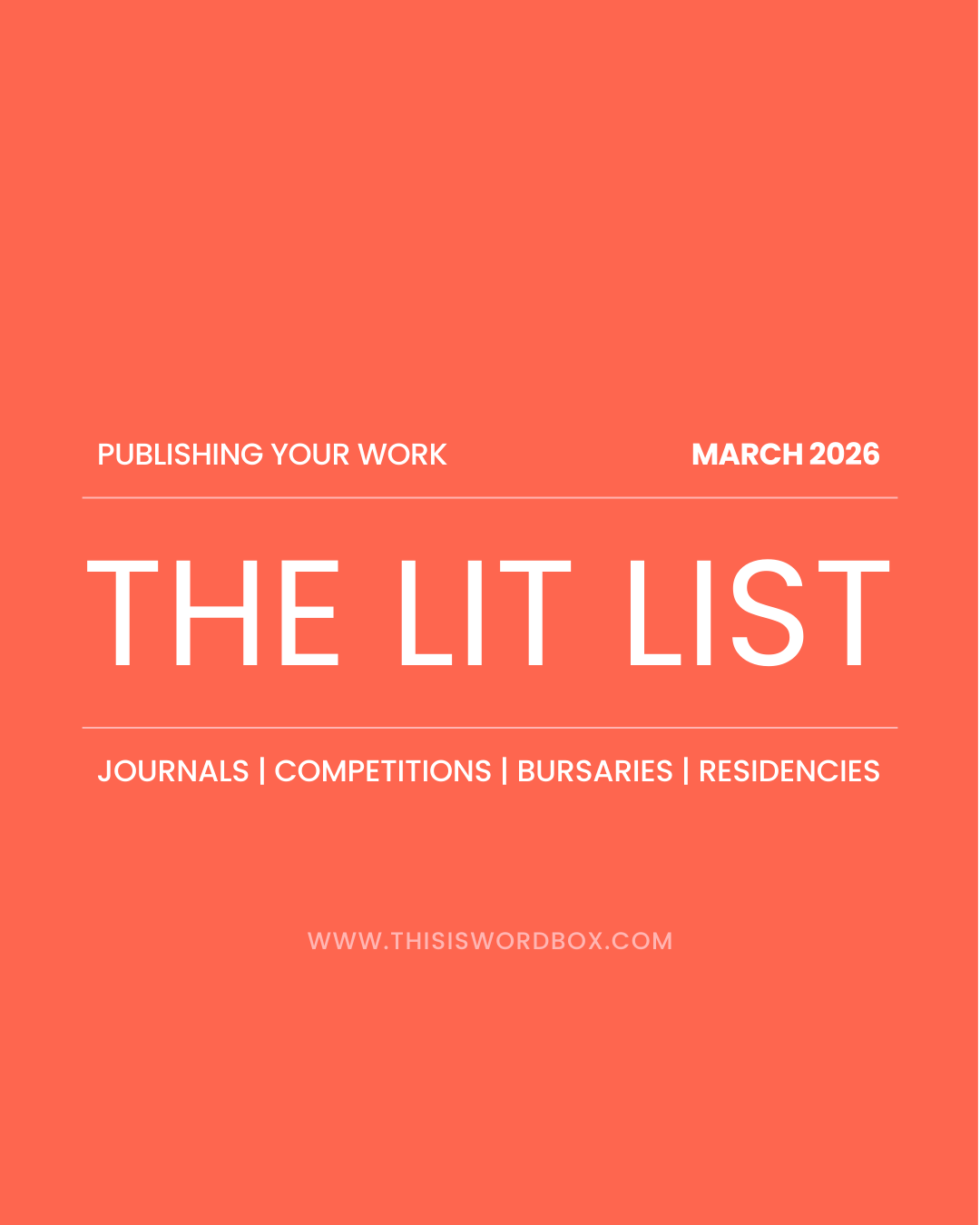 Writing &amp; Poetry Competitions &amp; Submissions – March 2026