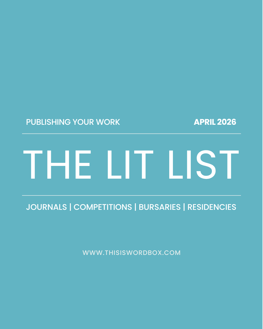 Writing &amp; Poetry Competitions &amp; Submissions – April 2026