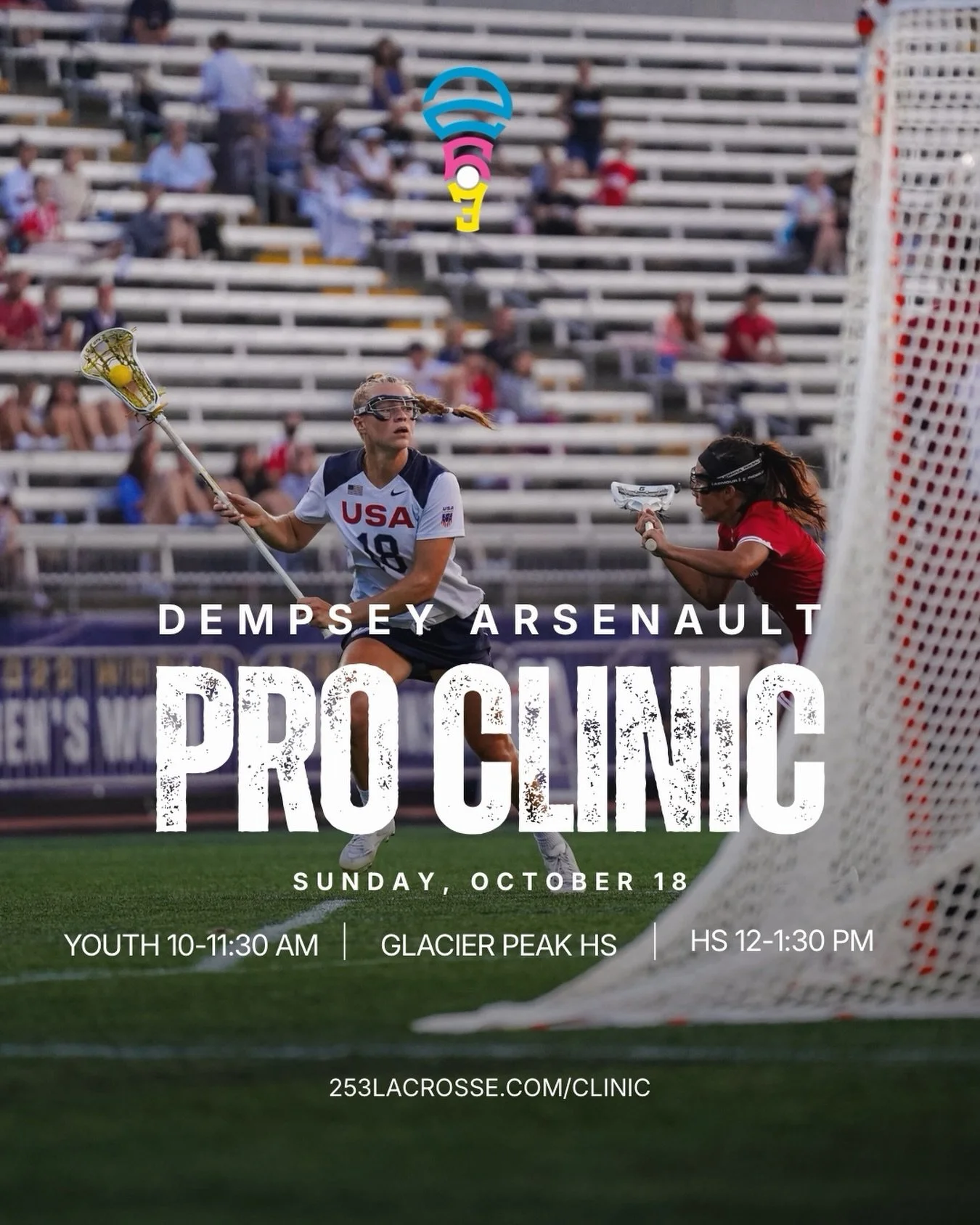 We are so excited for our upcoming Pro Clinic led by Team USA gold medalist and former Boston College standout, Dempsey Arsenault! 🥍🥇

You do not need to be a current 253 player to attend, this opportunity is open to all athletes of any skill level