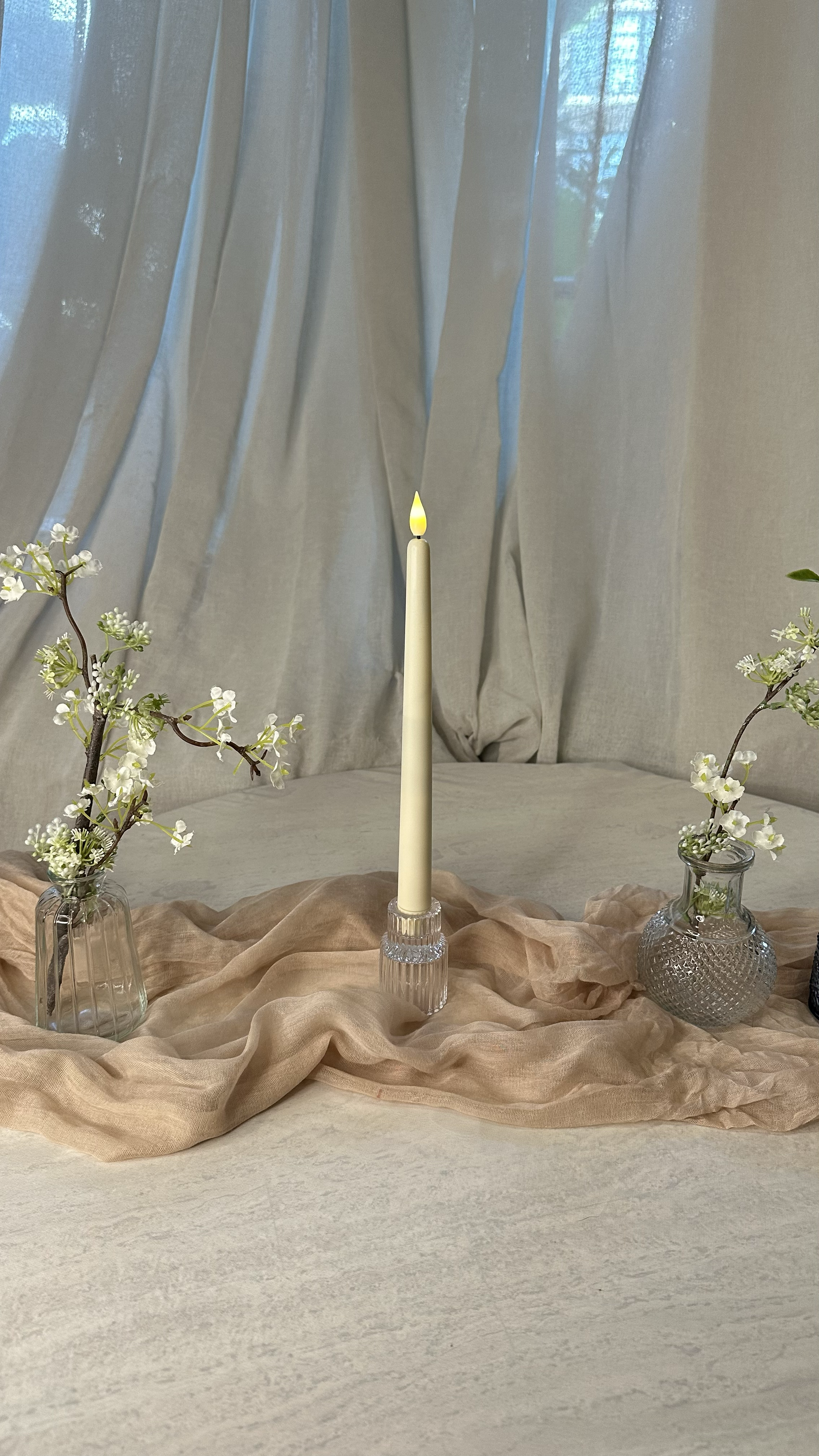 1. LED candlestick - $3 each - (100 total) *includes batteries*  2. Glass holder - $1 each (100 total)