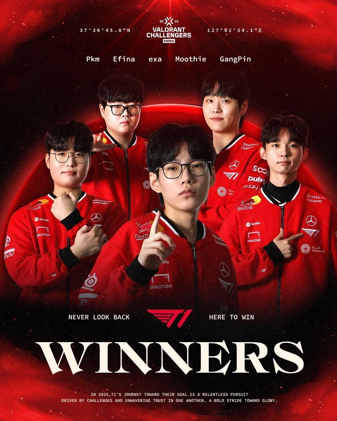 WINNERS I 2025 VCK Split 3

T1A VALORANT가 마침내 2025 VCK Split 3에서 정상의 자리에 올랐습니다. 끝까지 최선을 다할 수 있도록, 늘 같은 자리에서 선수들을 위해 응원을 보내주신 팬 여러분께 감사드립니다.

T1A VALORANT has finally reached the top at the 2025 VCK Split 3.
We sincerely thank all the fans who have al