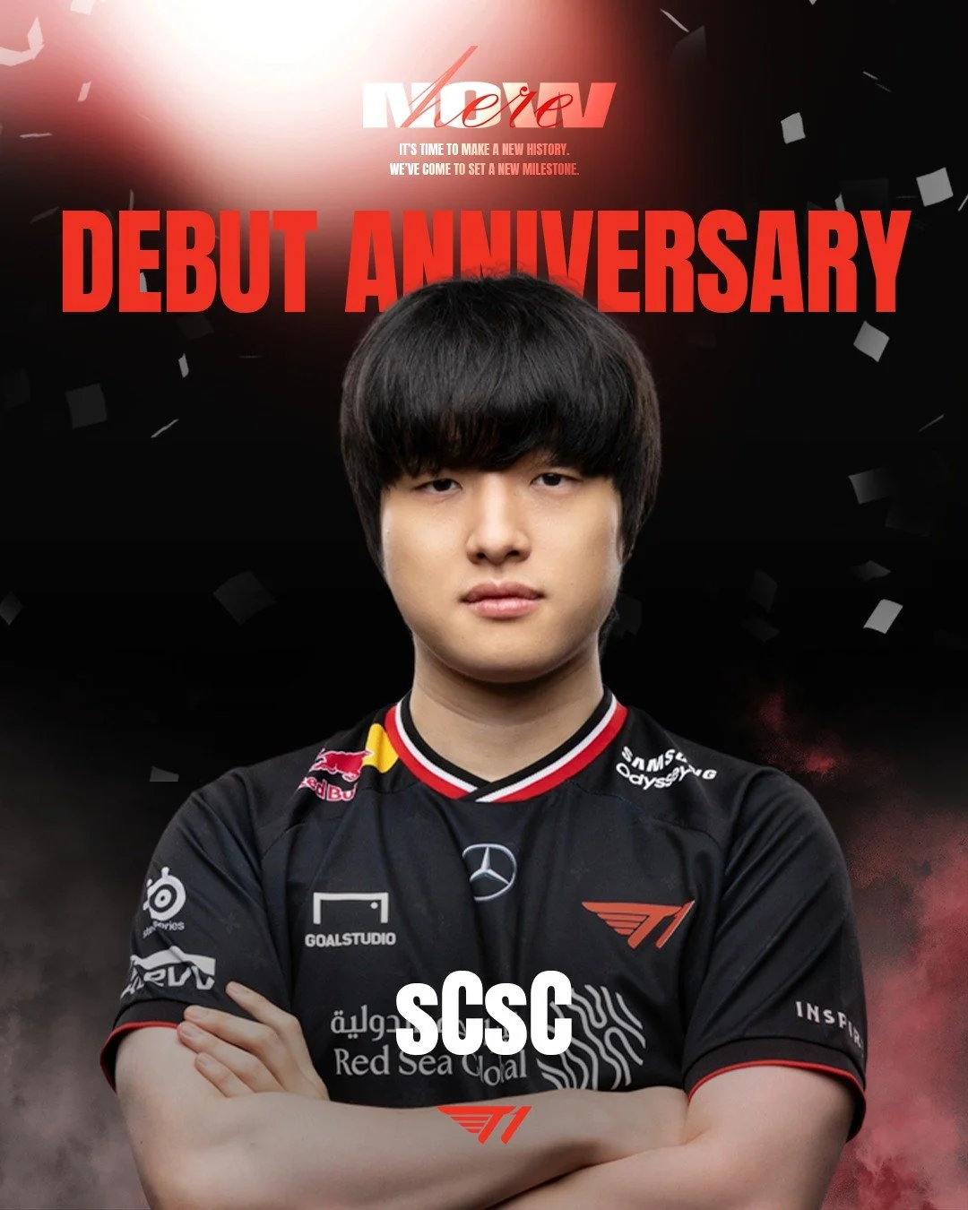 오늘은 T1 TFT 팀의 &lsquo;sCsC&rsquo; 김승철 선수의 데뷔 15주년입니다!

Happy 15th debut anniversary to our TFT team's &lsquo;sCsC&rsquo;!

#TogetherAs1