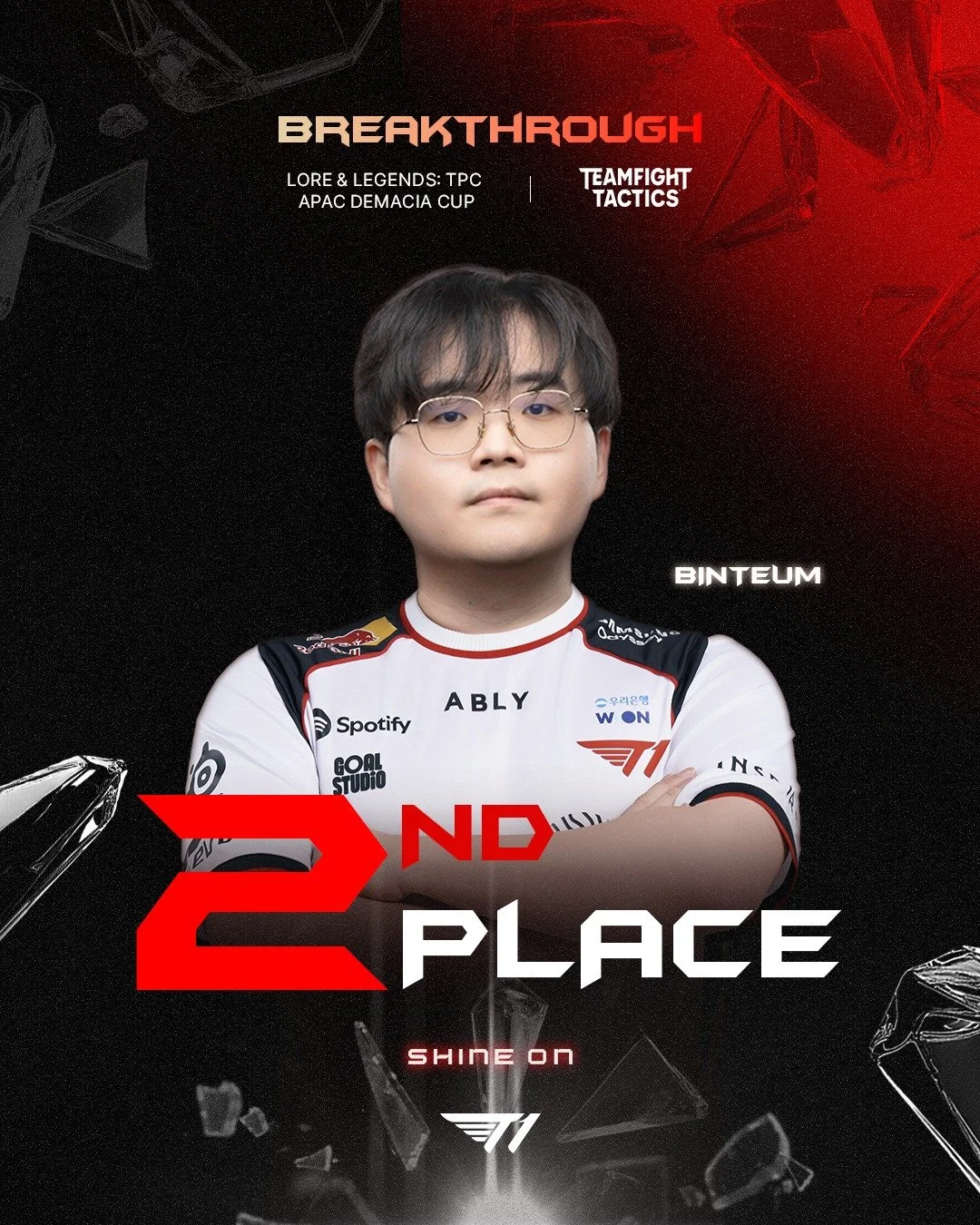 𝐑𝐮𝐧𝐧𝐞𝐫-𝐮𝐩 | 𝐋𝐨𝐫𝐞 &amp; 𝐋𝐞𝐠𝐞𝐧𝐝𝐬: 𝐓𝐏𝐂 - 𝐀𝐏𝐀𝐂 𝐃𝐞𝐦𝐚𝐜𝐢𝐚 𝐂𝐮𝐩 𝟑

'Binteum' 선수의 Lore &amp; Legends: TPC - APAC Demacia Cup 3 여정이 막을 내립니다.
응원해 주신 팬 여러분 감사합니다.

'Binteum' has finished his journey at the Lore &amp; Legends: 