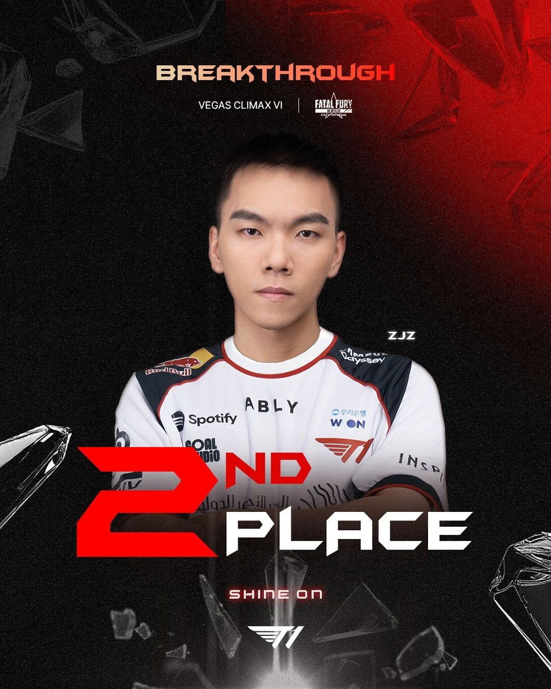 𝟐𝐍𝐃 𝐏𝐋𝐀𝐂𝐄 | 𝐕𝐞𝐠𝐚𝐬 𝐂𝐥𝐢𝐦𝐚𝐱

T1 FATAL FURY팀 'ZJZ' 선수가 Vegas Climax를 2위로 마무리 짓습니다.
응원해 주신 팬 여러분 감사합니다!

T1'S FATAL FURY team 'ZJZ' wrapped up the Vegas Climax in 2nd place.
Thank you to all our fans for your support!

#TogetherAs1 #Bre