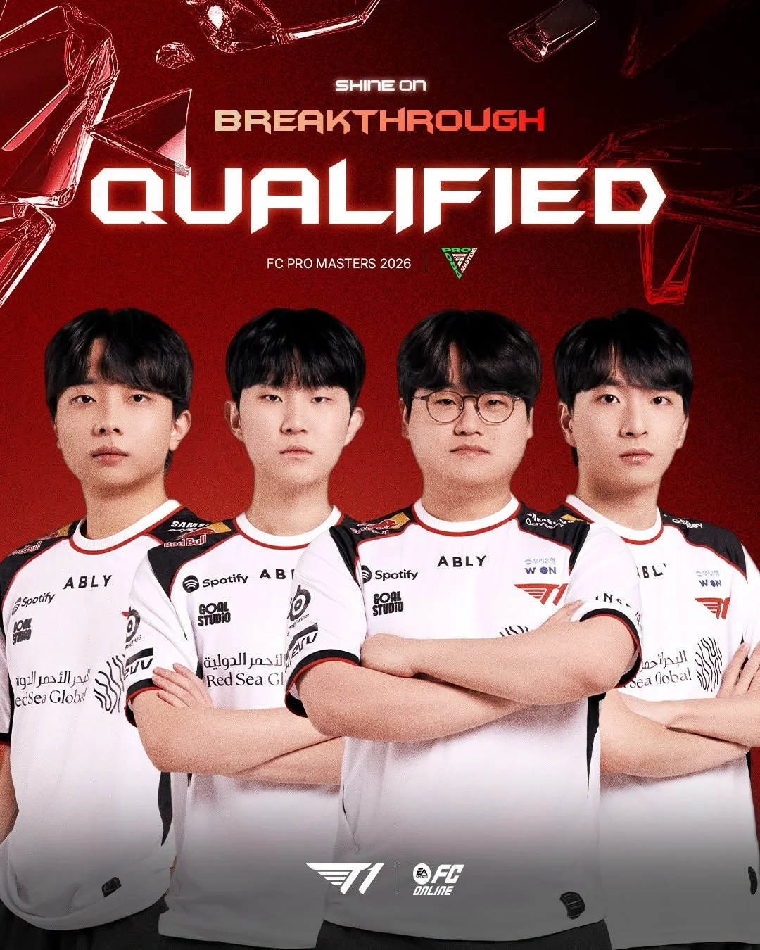 𝐐𝐔𝐀𝐋𝐈𝐅𝐈𝐄𝐃 | 𝐅𝐂 𝐏𝐑𝐎 𝐌𝐀𝐒𝐓𝐄𝐑𝐒 𝟐𝟎𝟐𝟔

FC PRO MASTERS 2026에서도 최선을 다하는 모습 보여드리겠습니다.
많은 응원 부탁드립니다!

We&rsquo;ll keep pushing forward at FC PRO MASTERS 2026.
Keep cheering for us!

#TogetherAs1 #Breakthrough #T1WIN