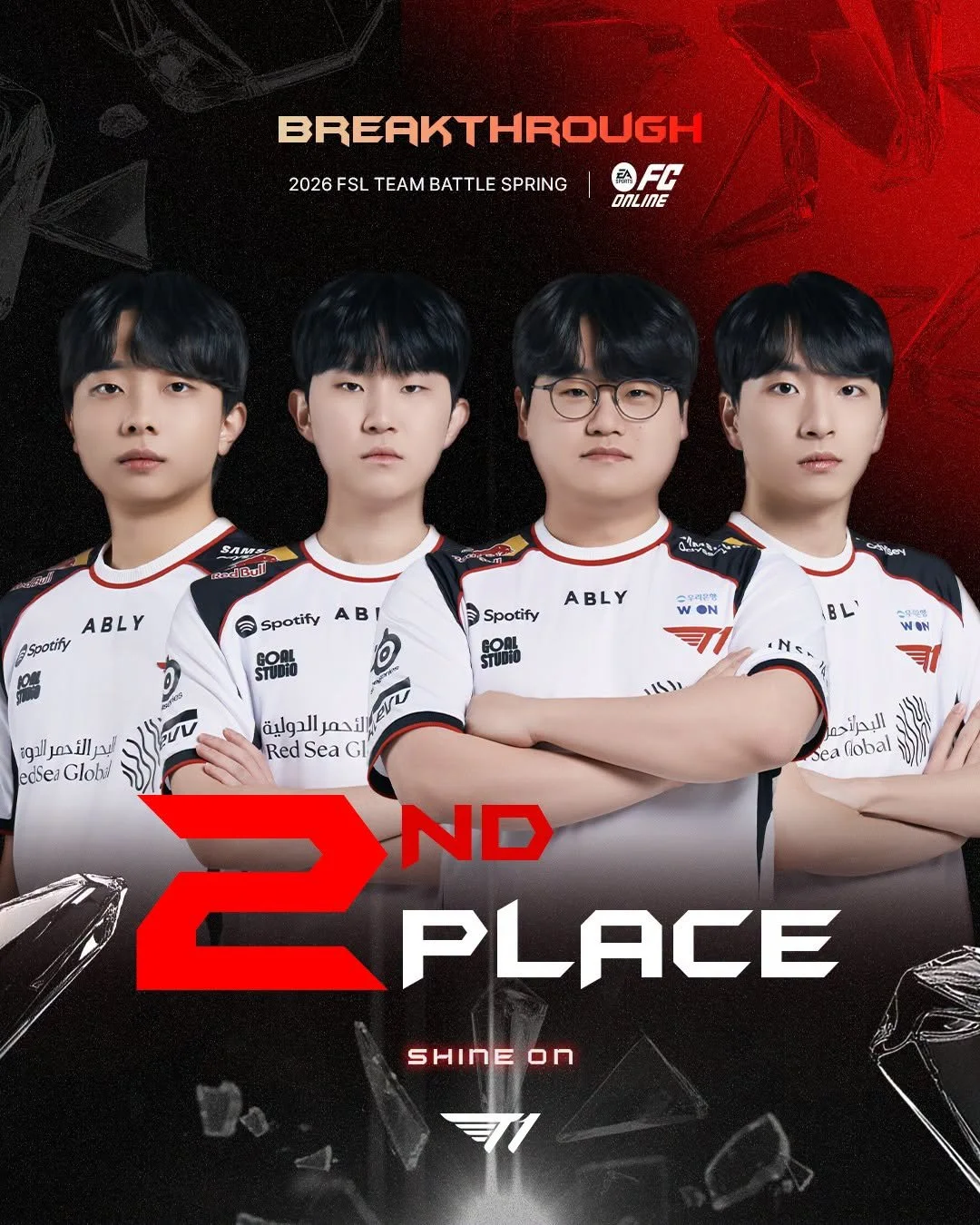 𝟐𝐍𝐃 𝐏𝐋𝐀𝐂𝐄 | 𝟐𝟎𝟐𝟔 𝐅𝐒𝐋 𝐓𝐄𝐀𝐌 𝐁𝐀𝐓𝐓𝐋𝐄 𝐒𝐏𝐑𝐈𝐍𝐆

T1 FC Online 팀이 2026 FTB SPRING을 2위로 마무리 합니다.
응원해 주신 팬 여러분께 감사드립니다.

T1's FC Online team finished the 2026 FTB SPRING in 2nd place.
Thank you to all the fans for your support.

#