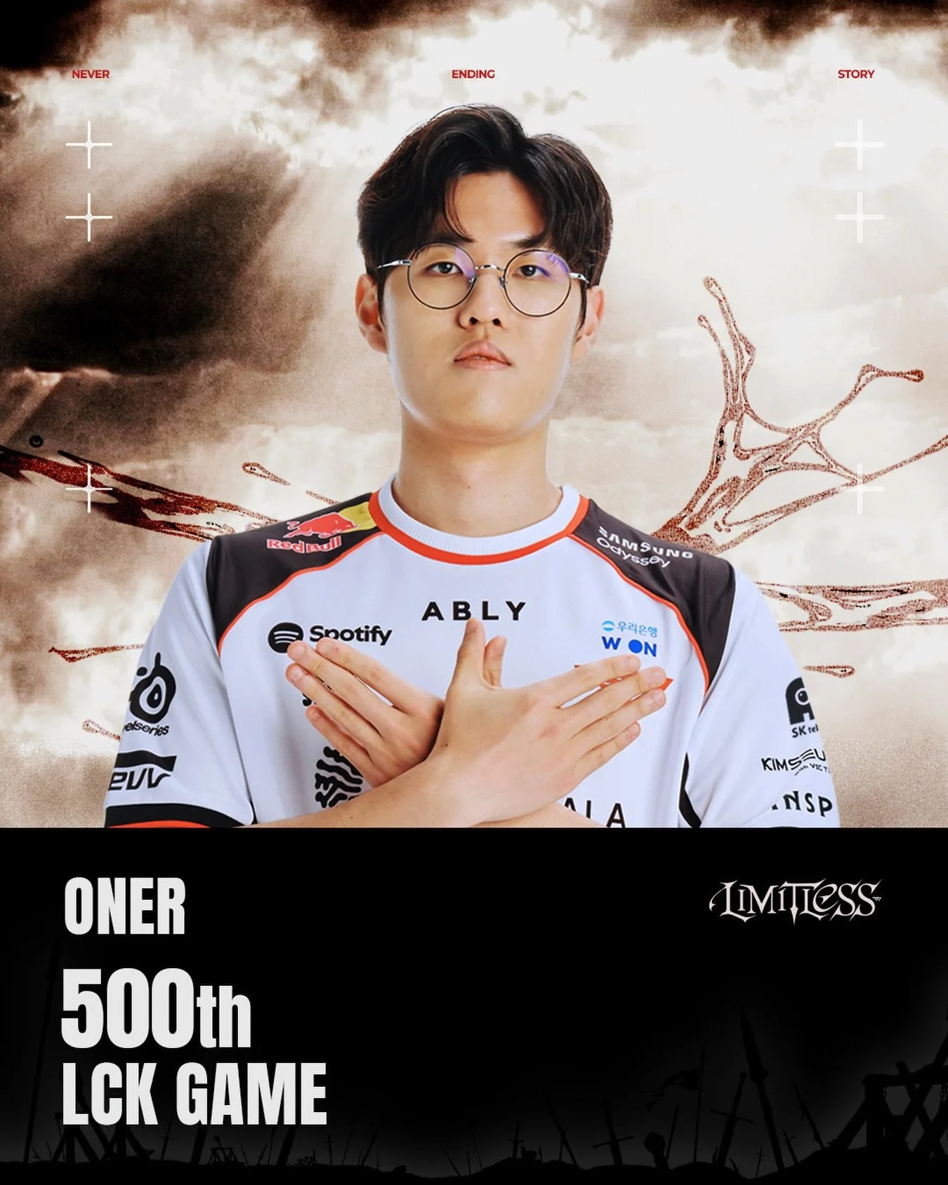 𝗢𝗨𝗥 𝗝𝗨𝗚, 𝗢𝗡𝗘𝗥 | 𝟮𝟬𝟮𝟭.𝟬𝟮.𝟮𝟭~

&lsquo;Oner&rsquo; 선수가 LCK 통산 500 경기를 달성했습니다!
T1과 함께한 500 경기, 더 많은 기록도 함께 해나가길 기대하겠습니다.

&lsquo;Oner&rsquo; has recorded his 500th LCK game!
500 games shared with T1, and many more milestones to come.

#