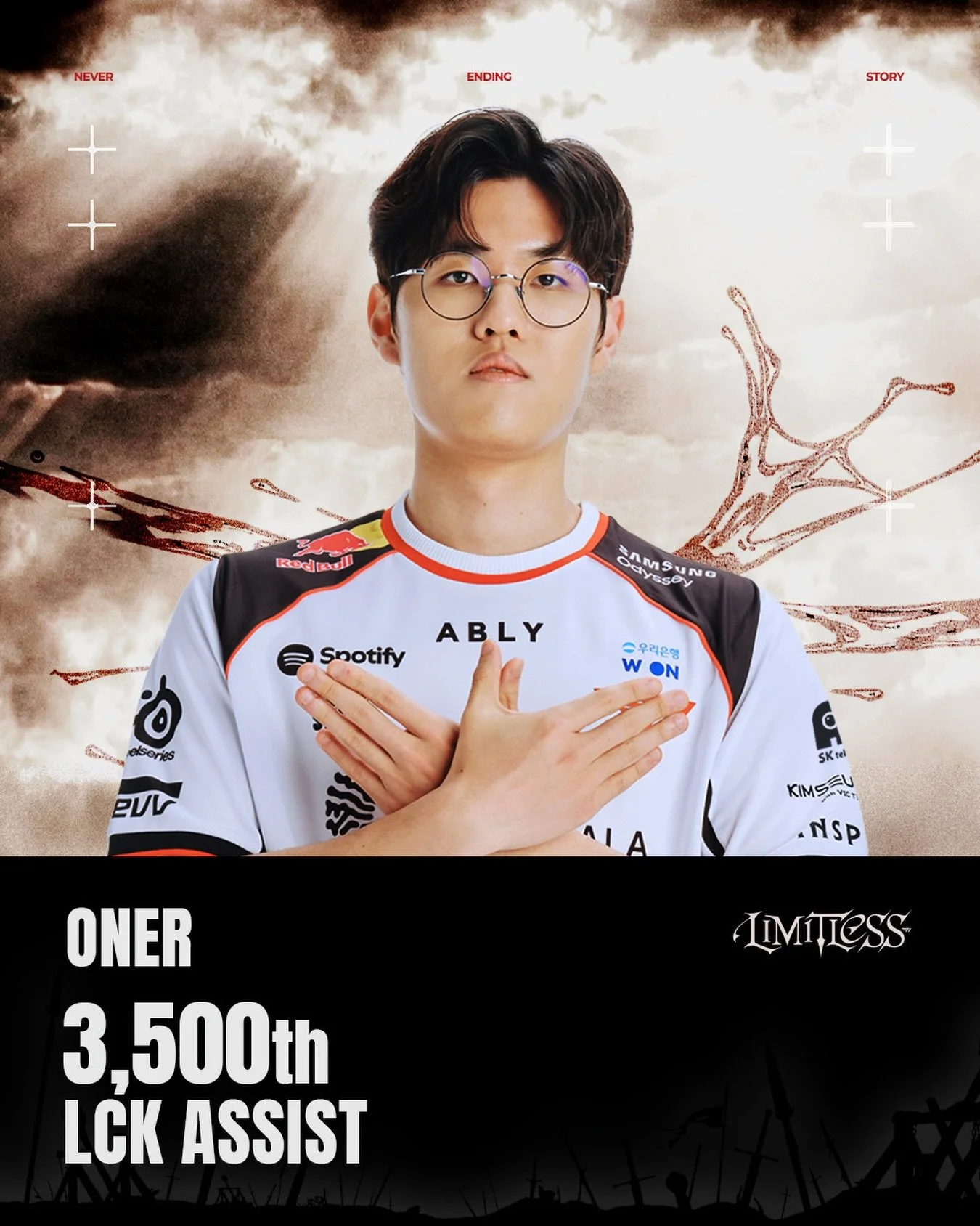 𝗢𝗨𝗥 𝗝𝗨𝗚, 𝗢𝗡𝗘𝗥 | 𝟮𝟬𝟮𝟭.𝟬𝟮.𝟮𝟭~

&lsquo;Oner&rsquo; 선수가 LCK 통산 3,500 어시스트를 달성했습니다!
T1 협곡의 주인으로서 쌓아 올린 기록에 축하의 말을 전해주세요.🐯

&lsquo;Oner&rsquo; has recorded his 3,500th LCK assist!
Let&rsquo;s congratulate our owner of the Rift for his am