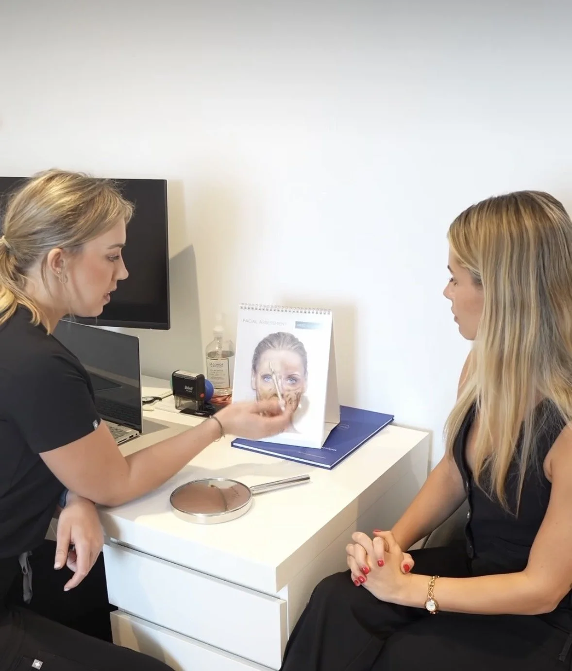 Dr Richaela consulting with a patient about medical weight management at Studio Aesthetica, Paddington