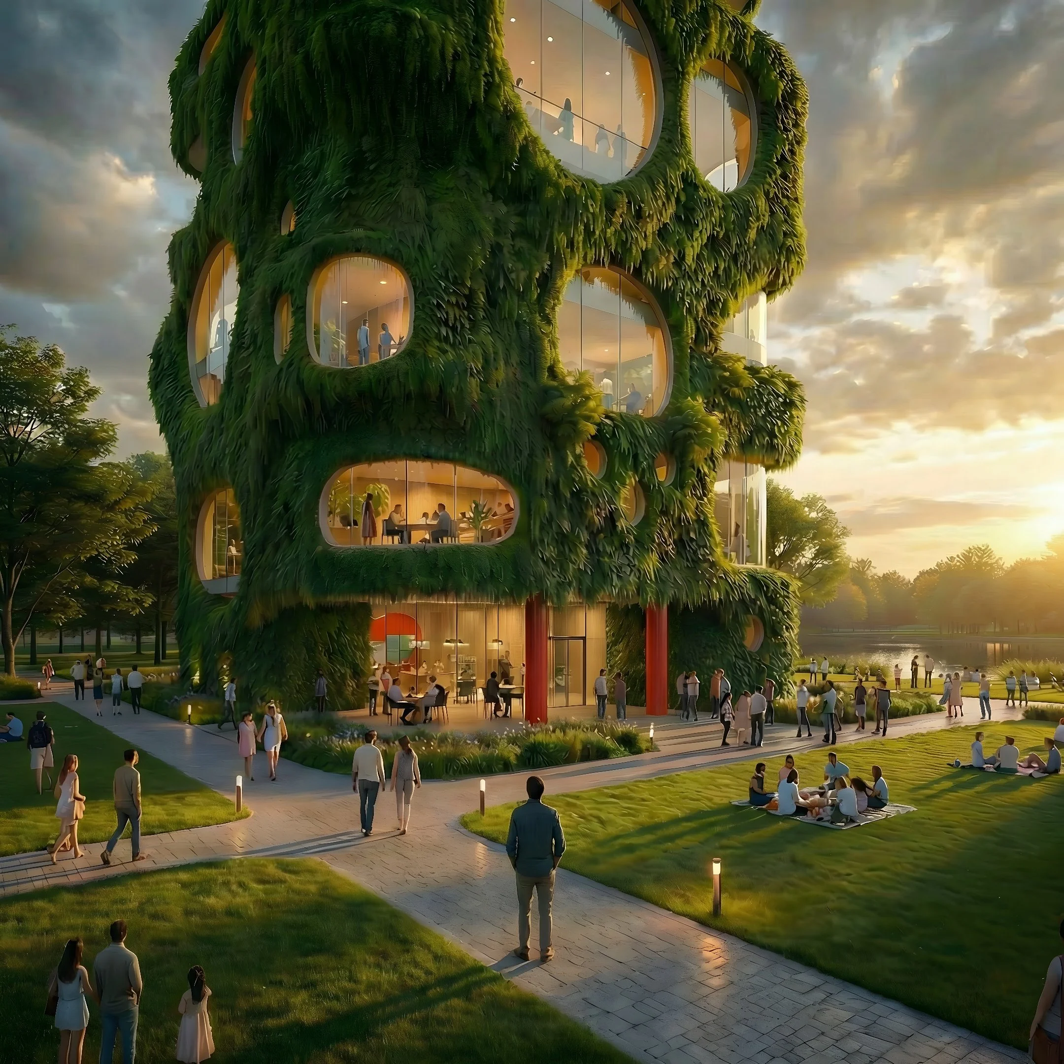 Facade integration with the wetland's life cycle