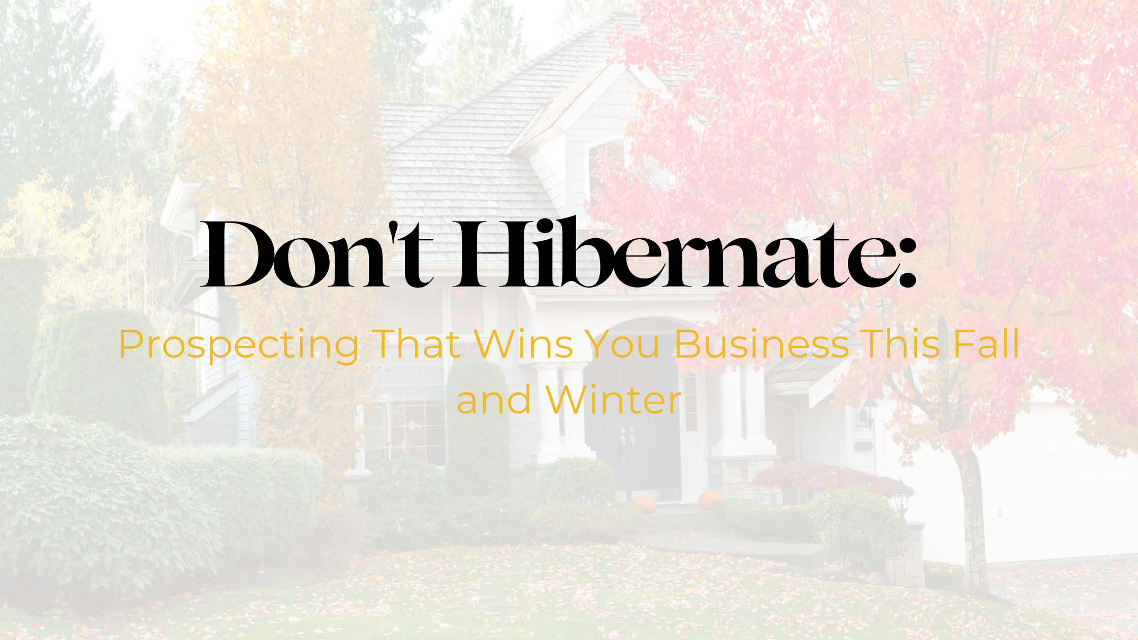 Don't Hibernate: Prospecting That Wins You Business This Fall and Winter