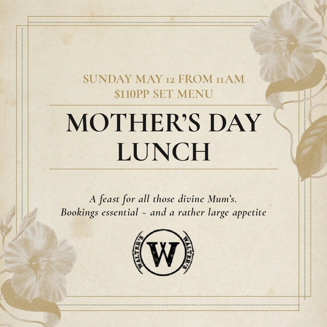Bookings now available for our Mother's Day Lunch. Visit our website to view the menu and to book. 
www.waltersbrisbane.com.au